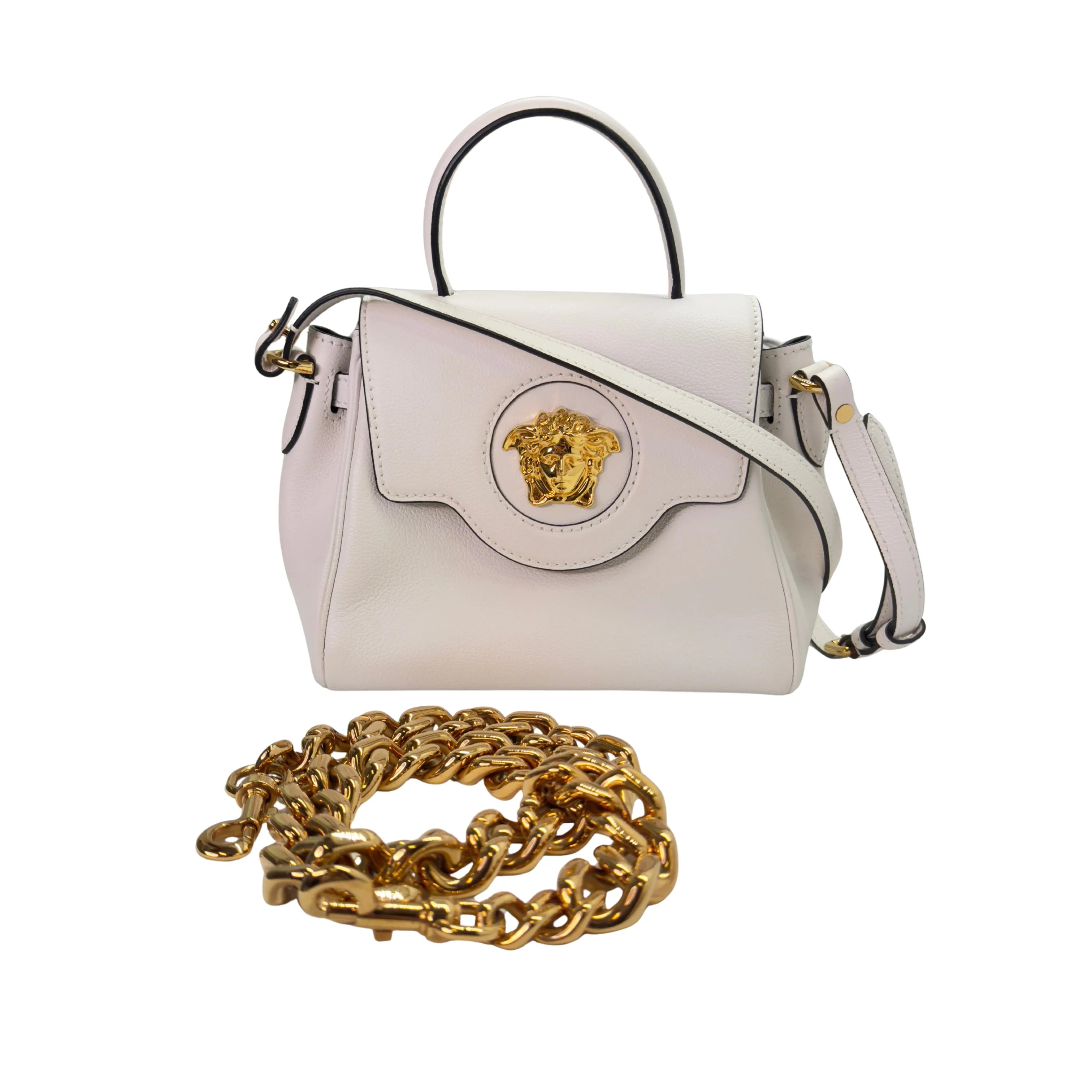 Versace La Medusa Small Crossbody Bag White - Lost Designer