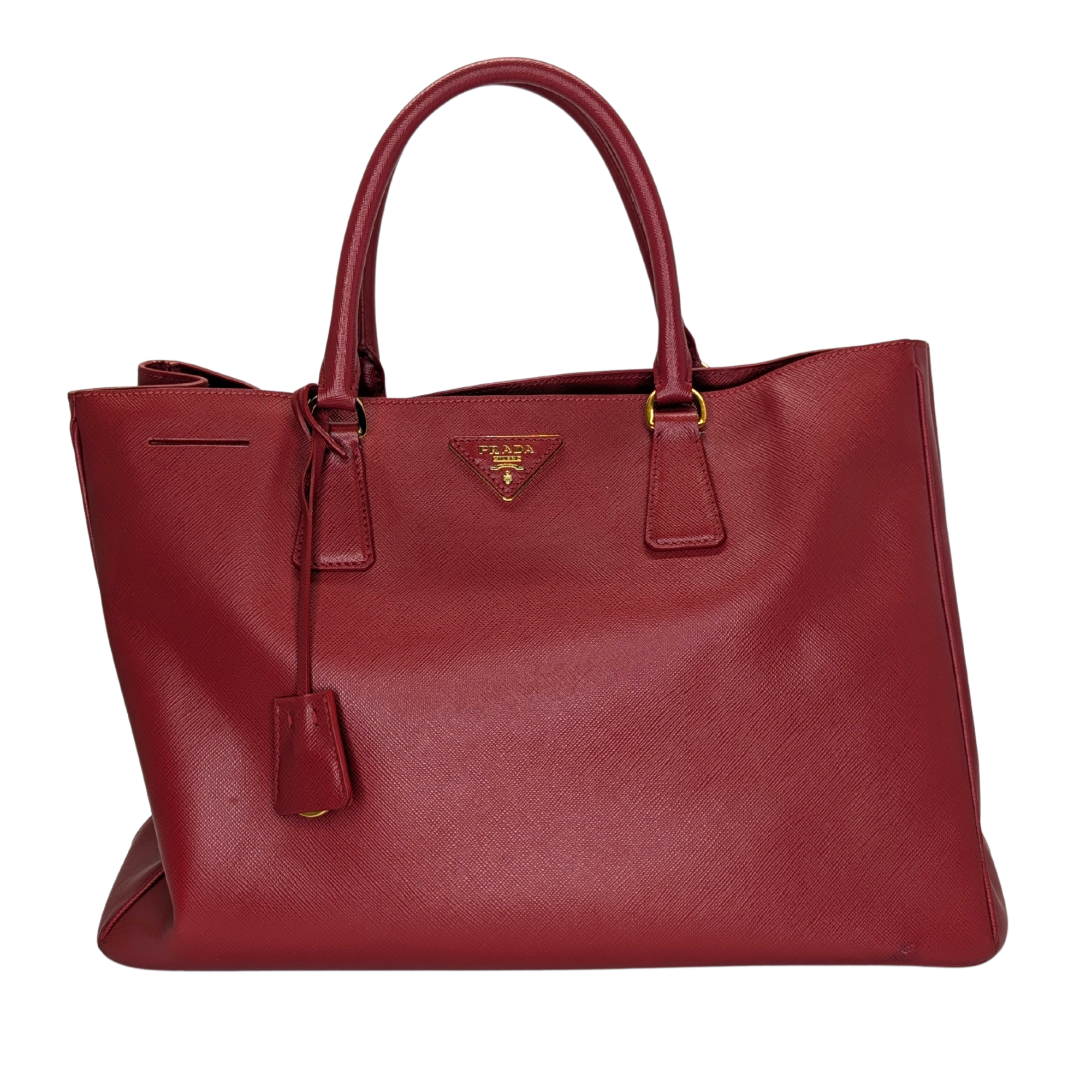 Prada Lux Open Saffiano Tote Bag Red