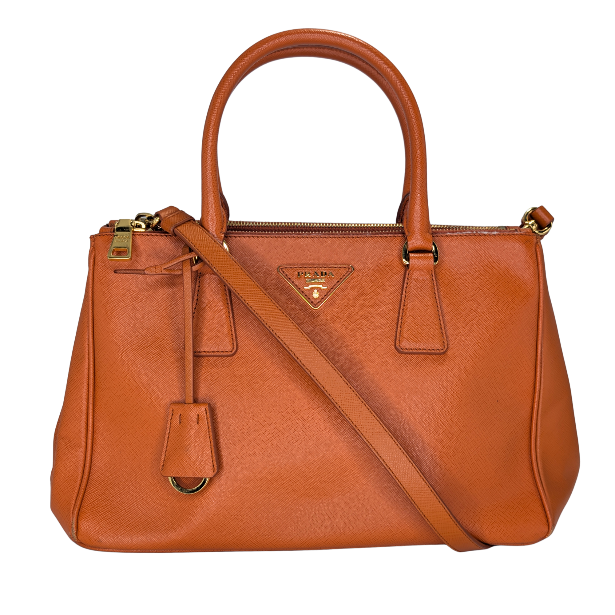 Prada Galleria Handbag Saffiano Leather Orange