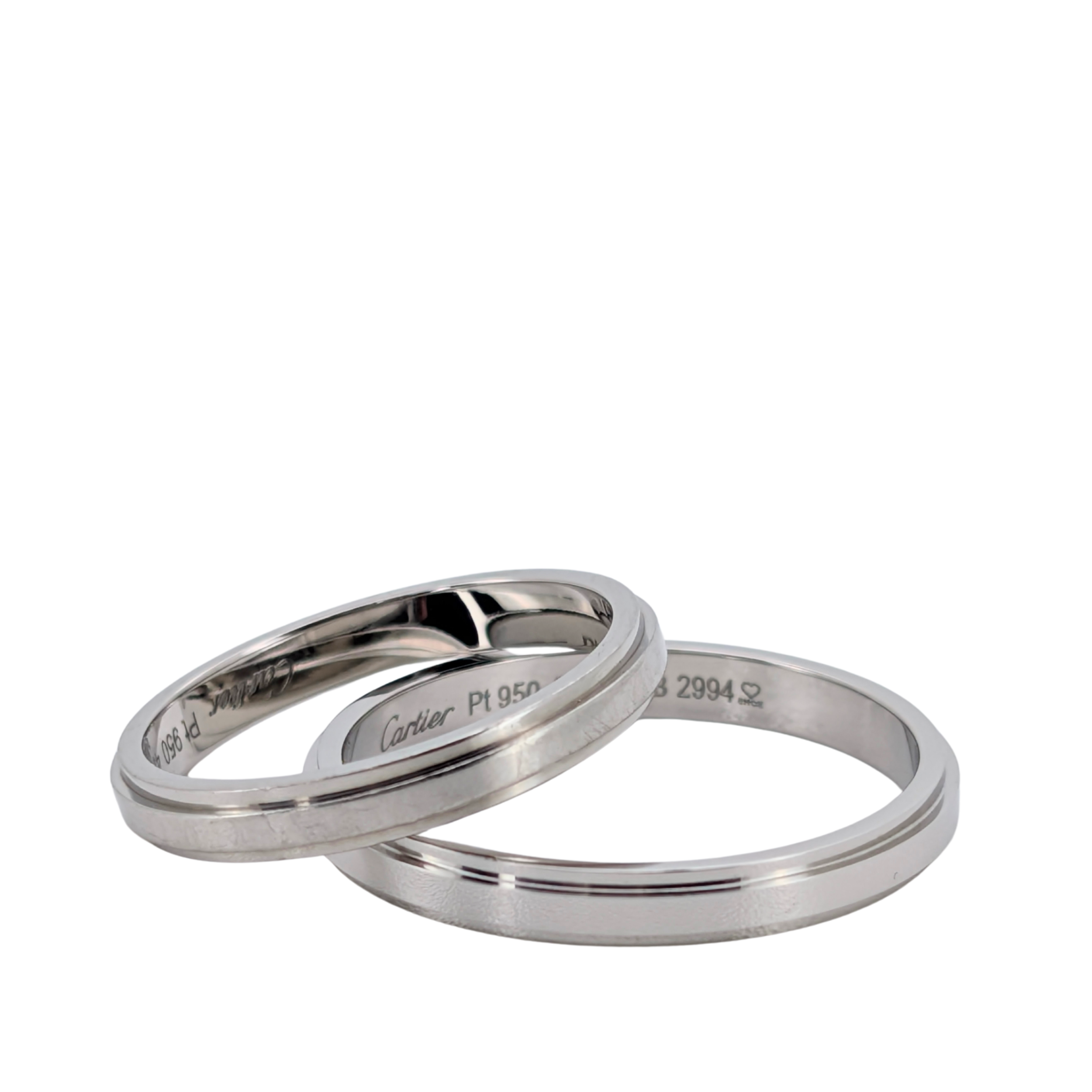 Cartier d’Amour Wedding Band Set – Platinum 950 Matching His & Hers Rings