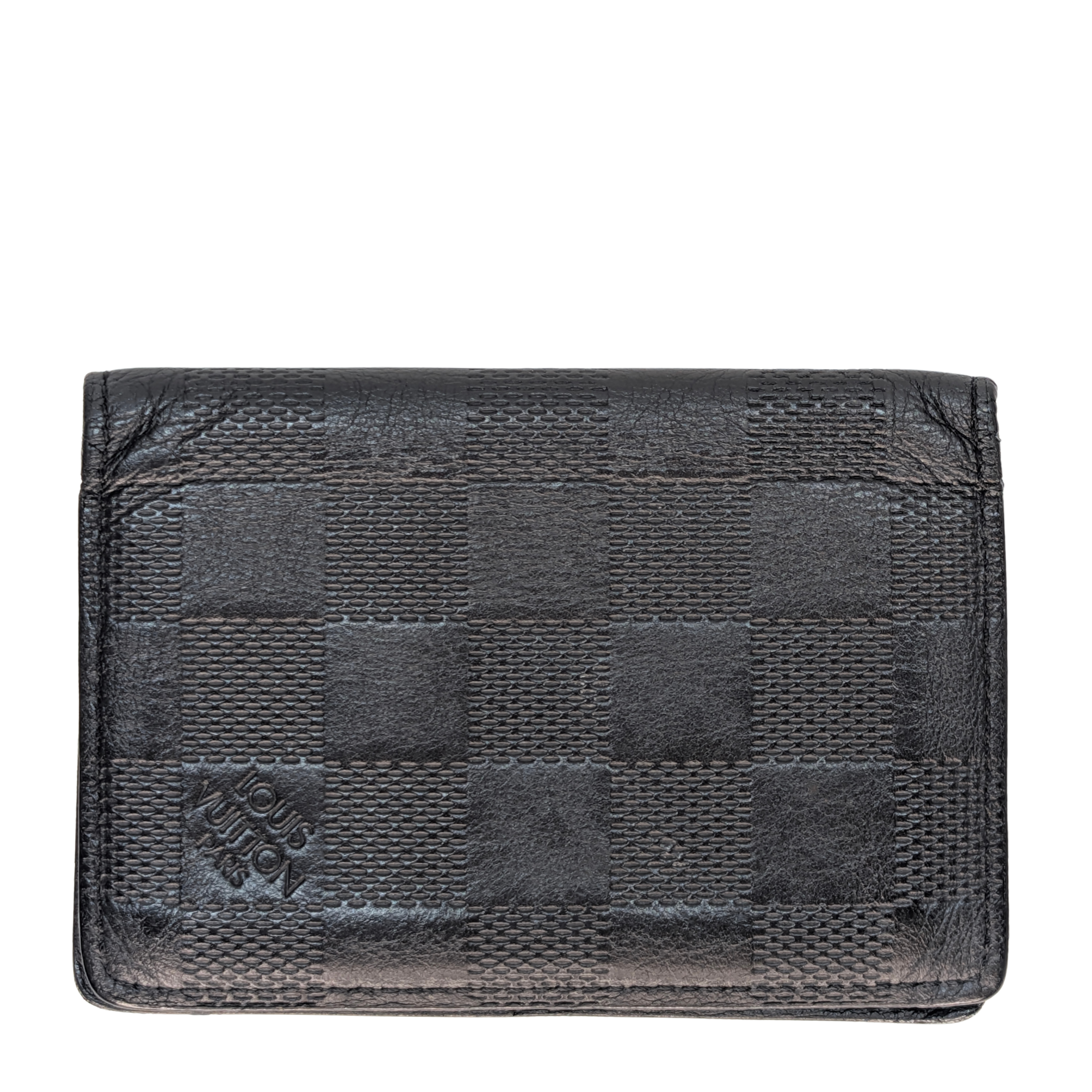 Louis Vuitton Damier Leather Pocket Organiser Wallet Black