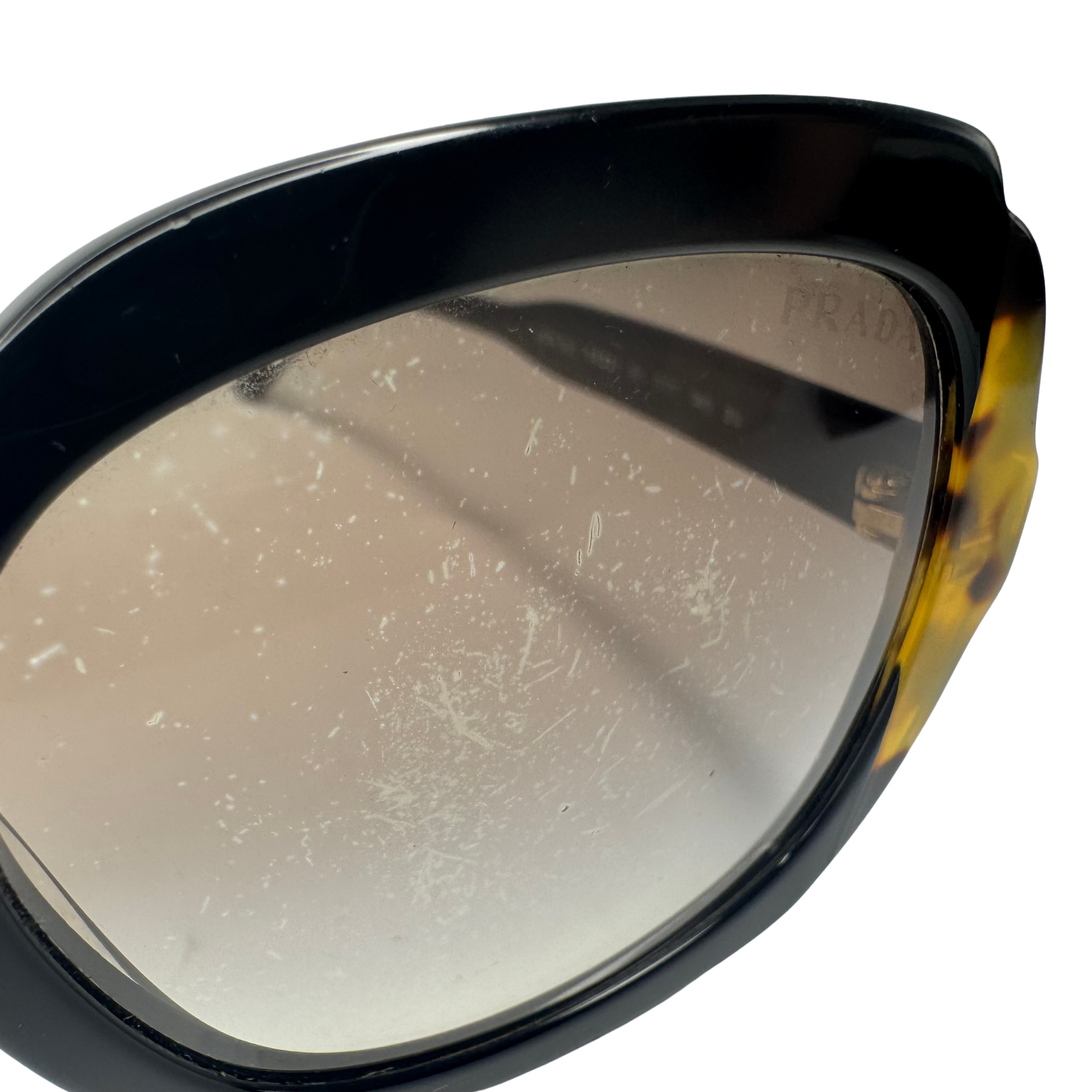 Prada SPR 16U Black Square Sunglasses