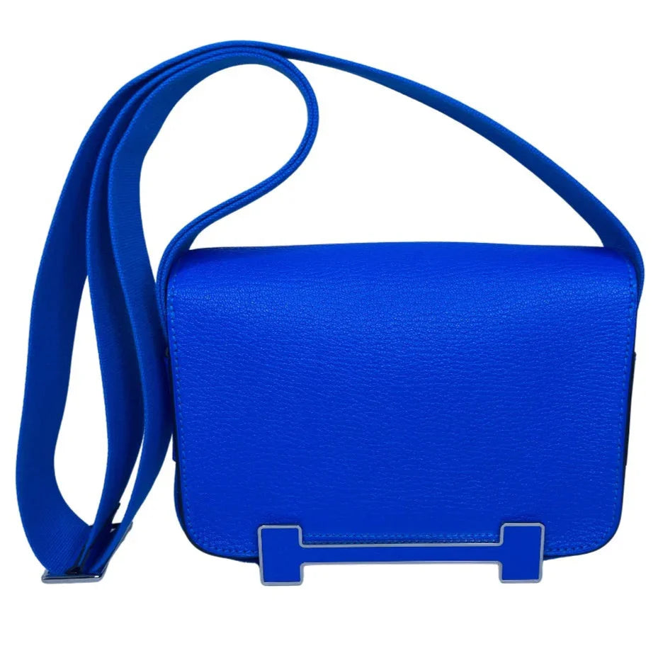 HERMÈS Geta Bag Bleu Electrique Mysore Goatskin 2024 Stamp