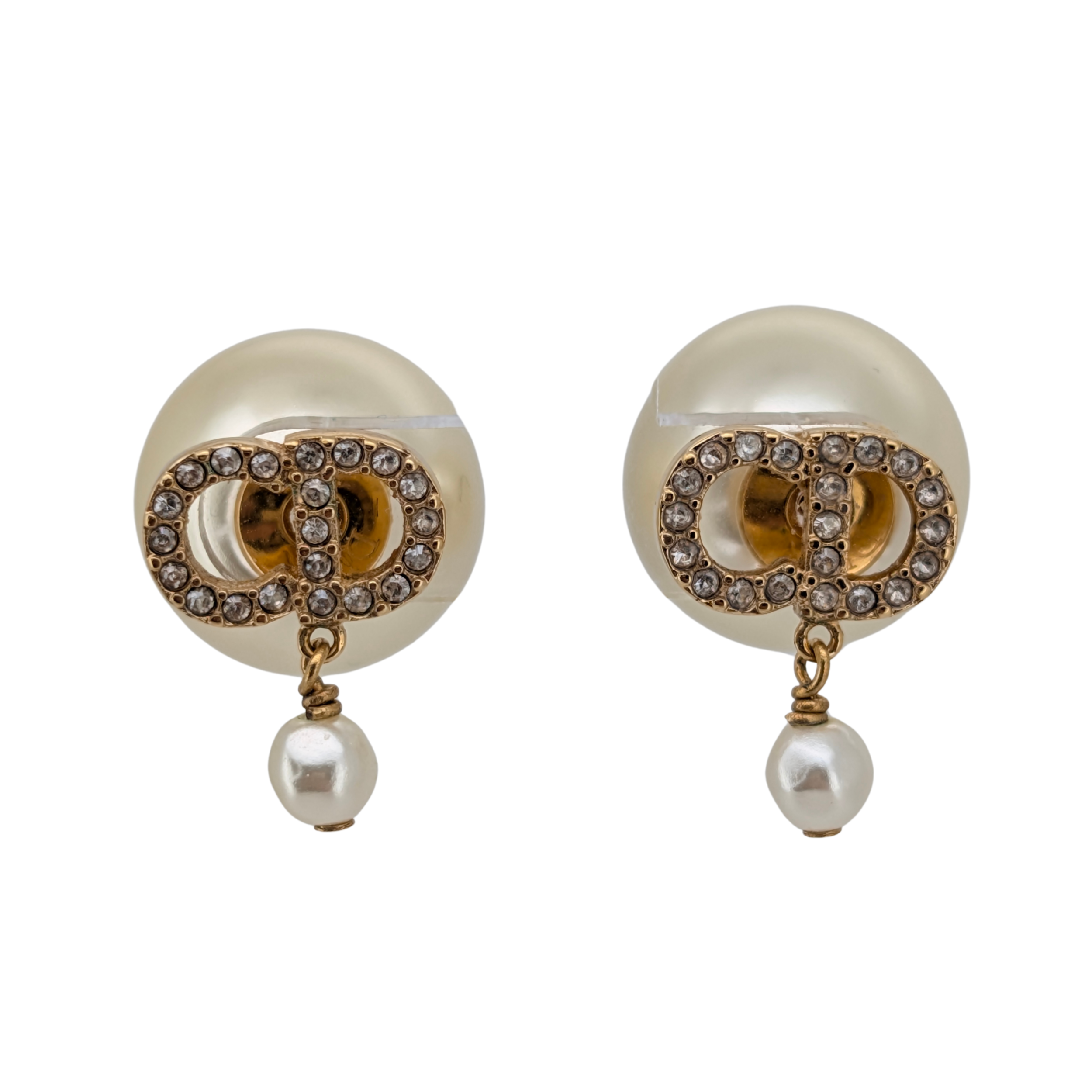 Dior Tribales Crystal Gold Tone Earrings