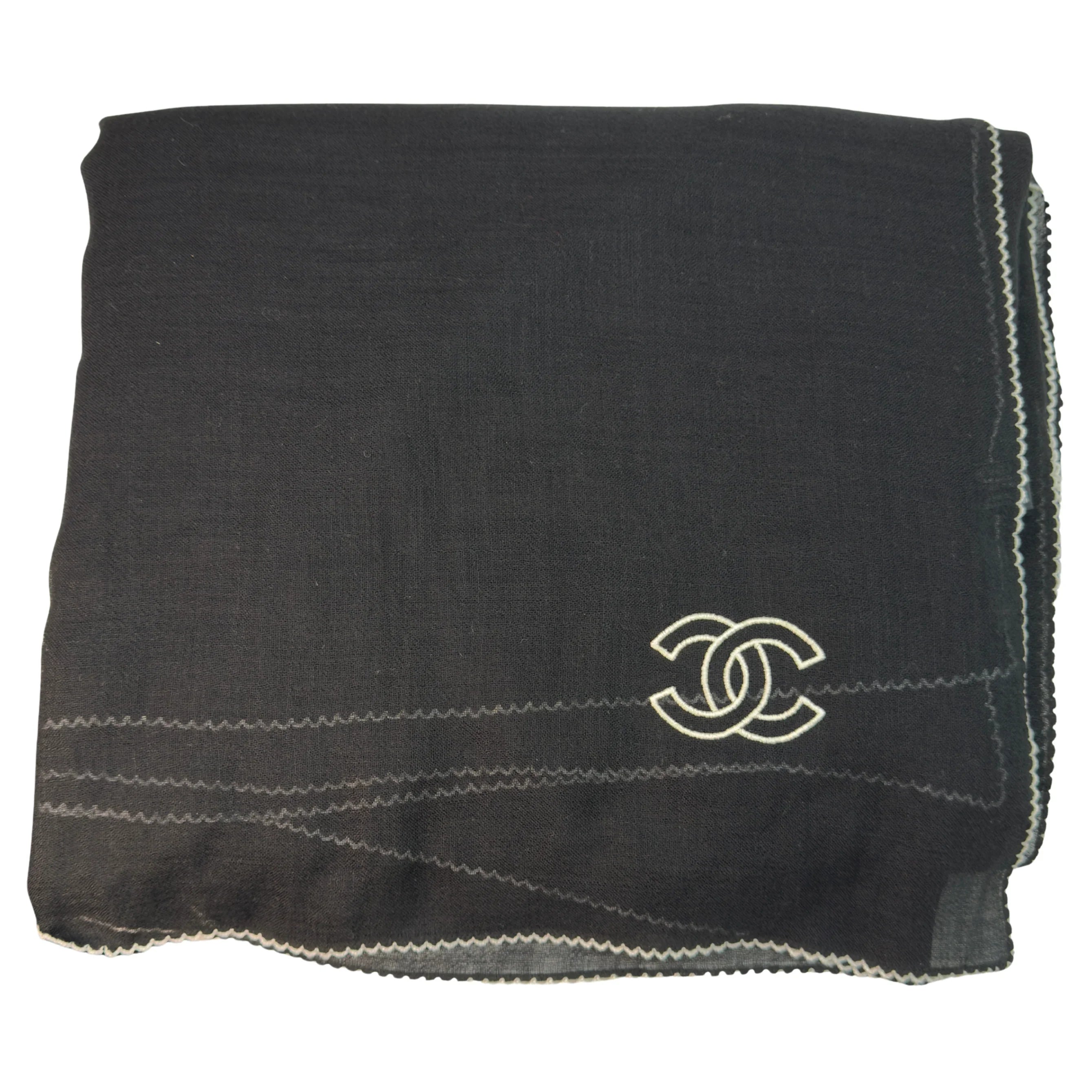 Chanel Cashmere Scarf Black - Lost Designer