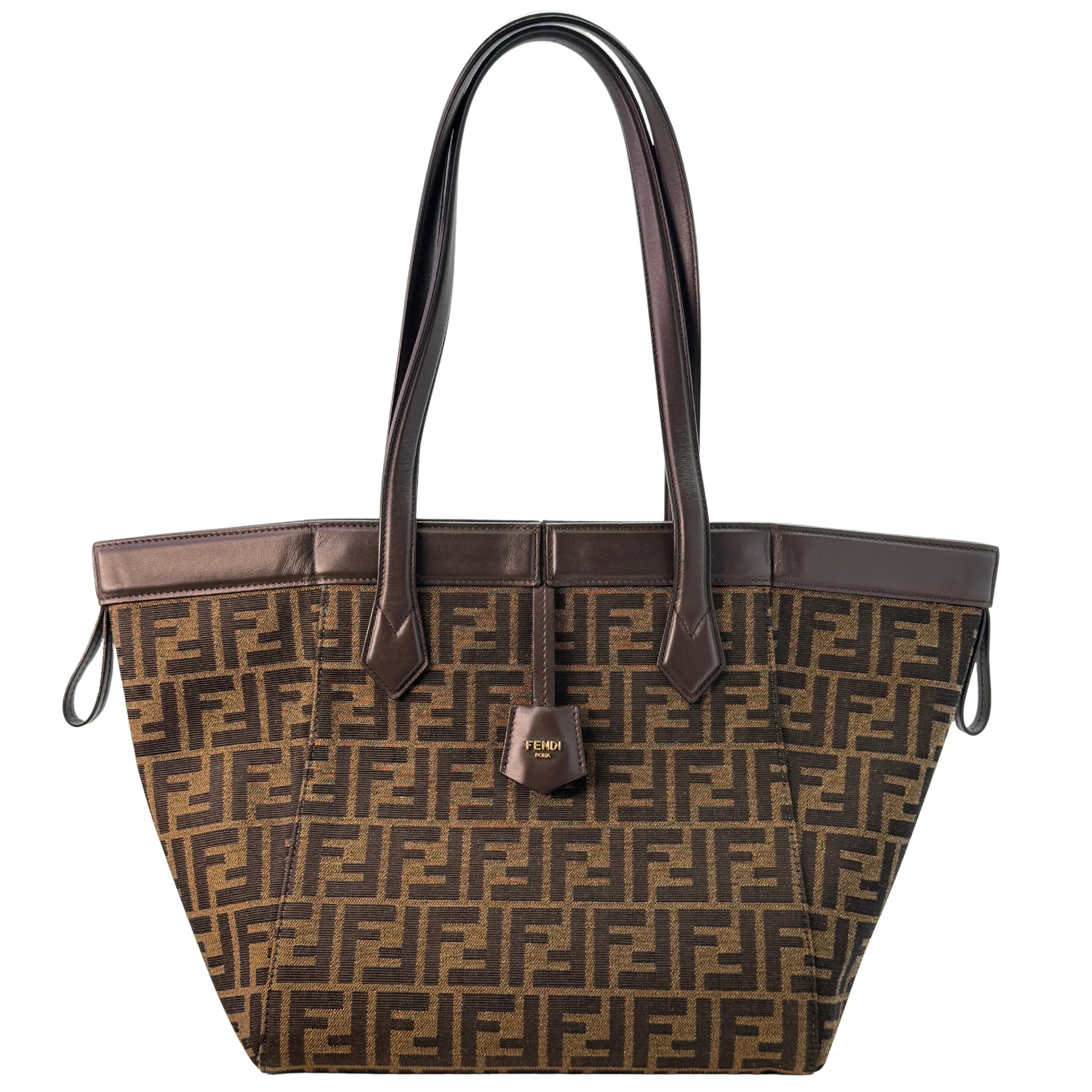 Fendi Origami Medium Fabric Tote Bag Brown - Lost Designer