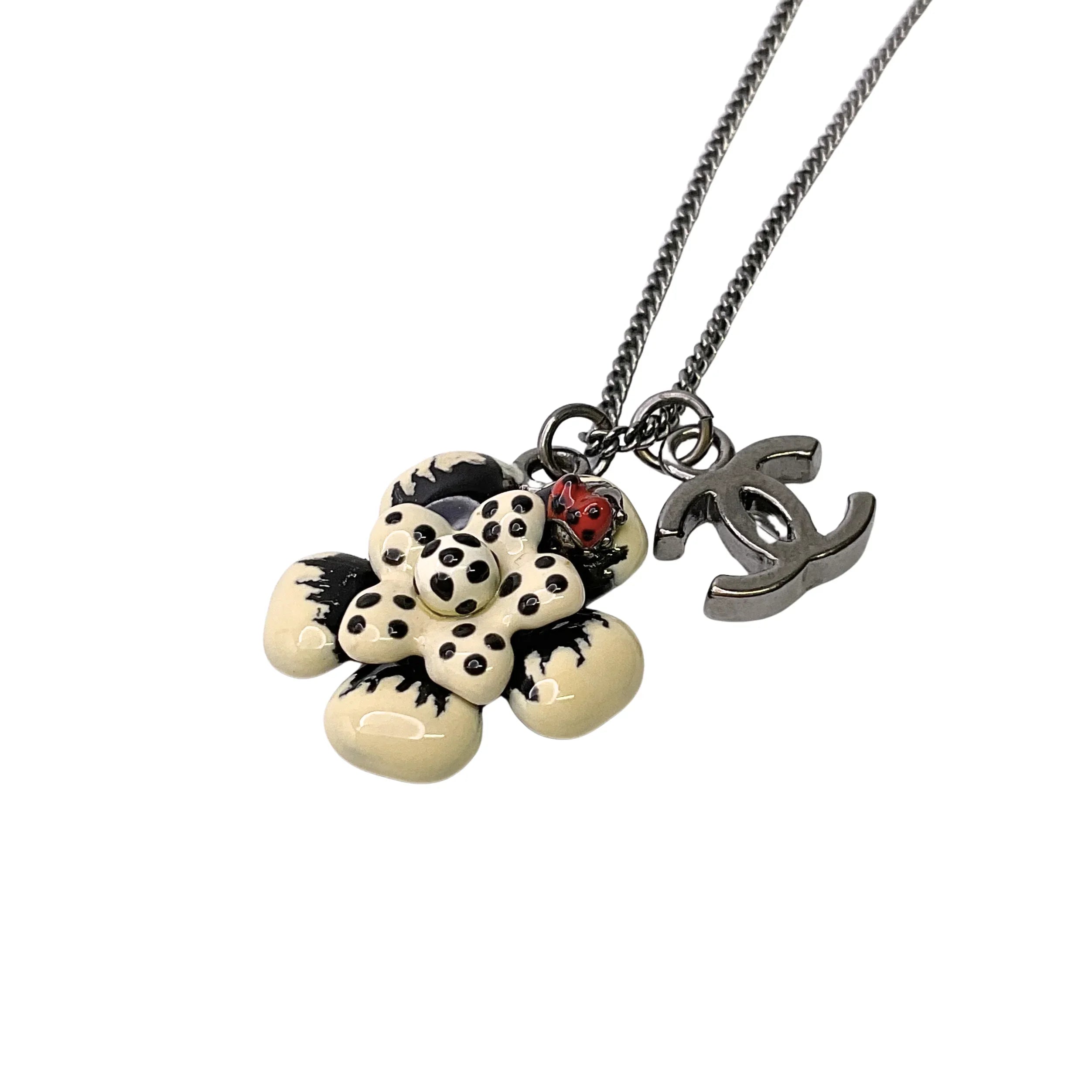 Chanel LadyBug Flower Necklace CC Logo - Lost Designer