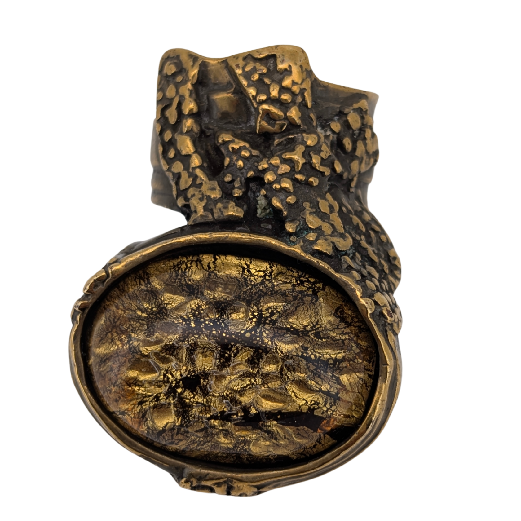 Yves Saint Laurent Arty Cabochon Gold Tone Ring Size 54/N½