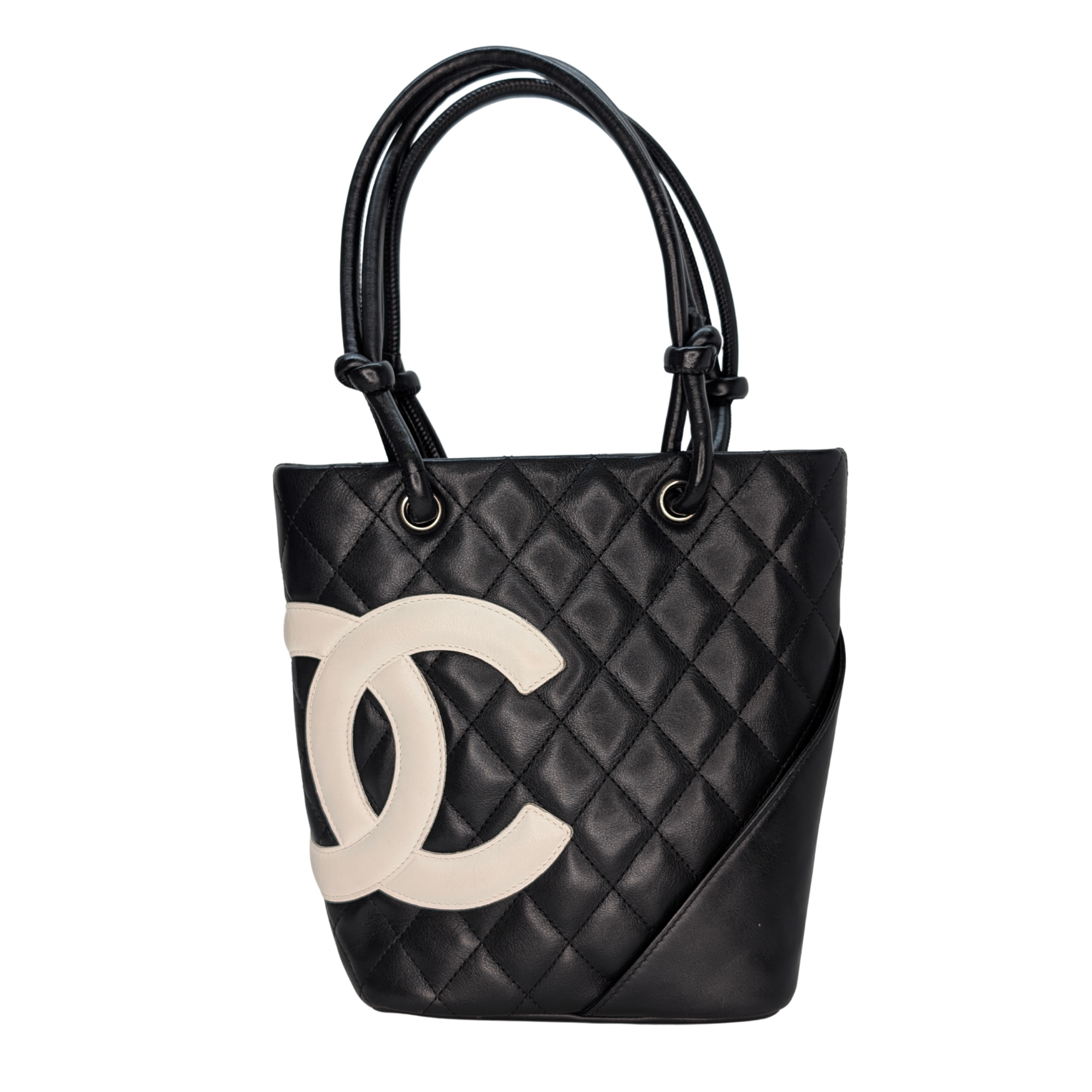 Chanel Cambon Line Small Tote HandBag Black/White