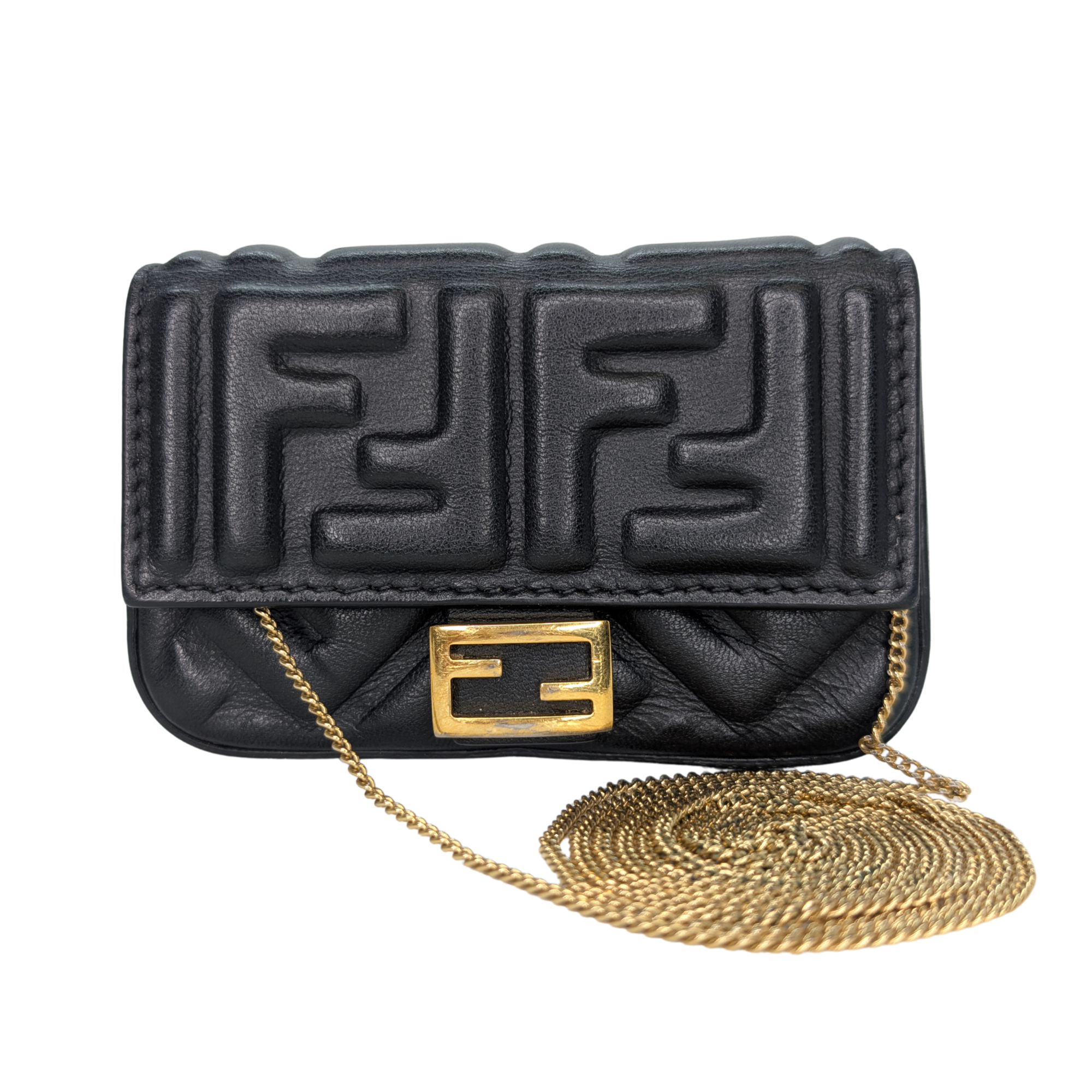 Fendi Nano Baguette Charm Bag Black