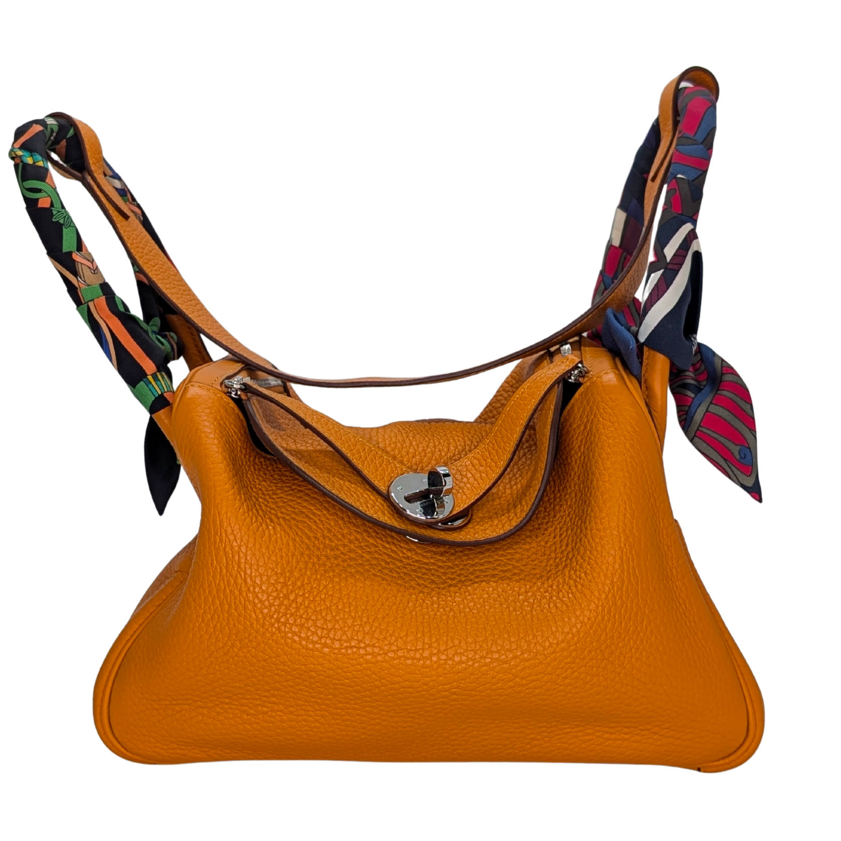 Hermes Lindy Clemence Handbag 26 C stamp SHW Orange