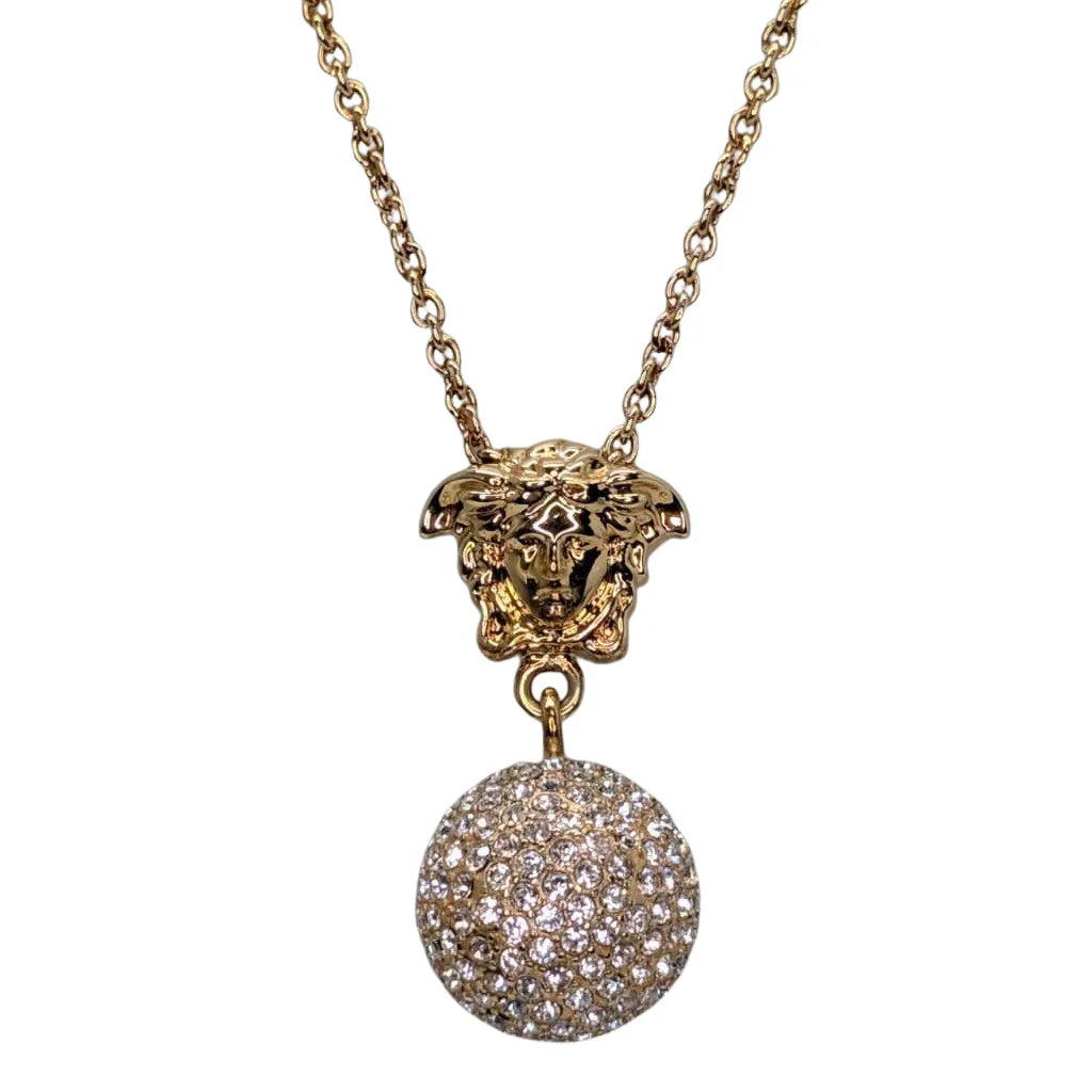 Versace Meduca Crystal-Embellished Pendant Necklace - Lost Designer