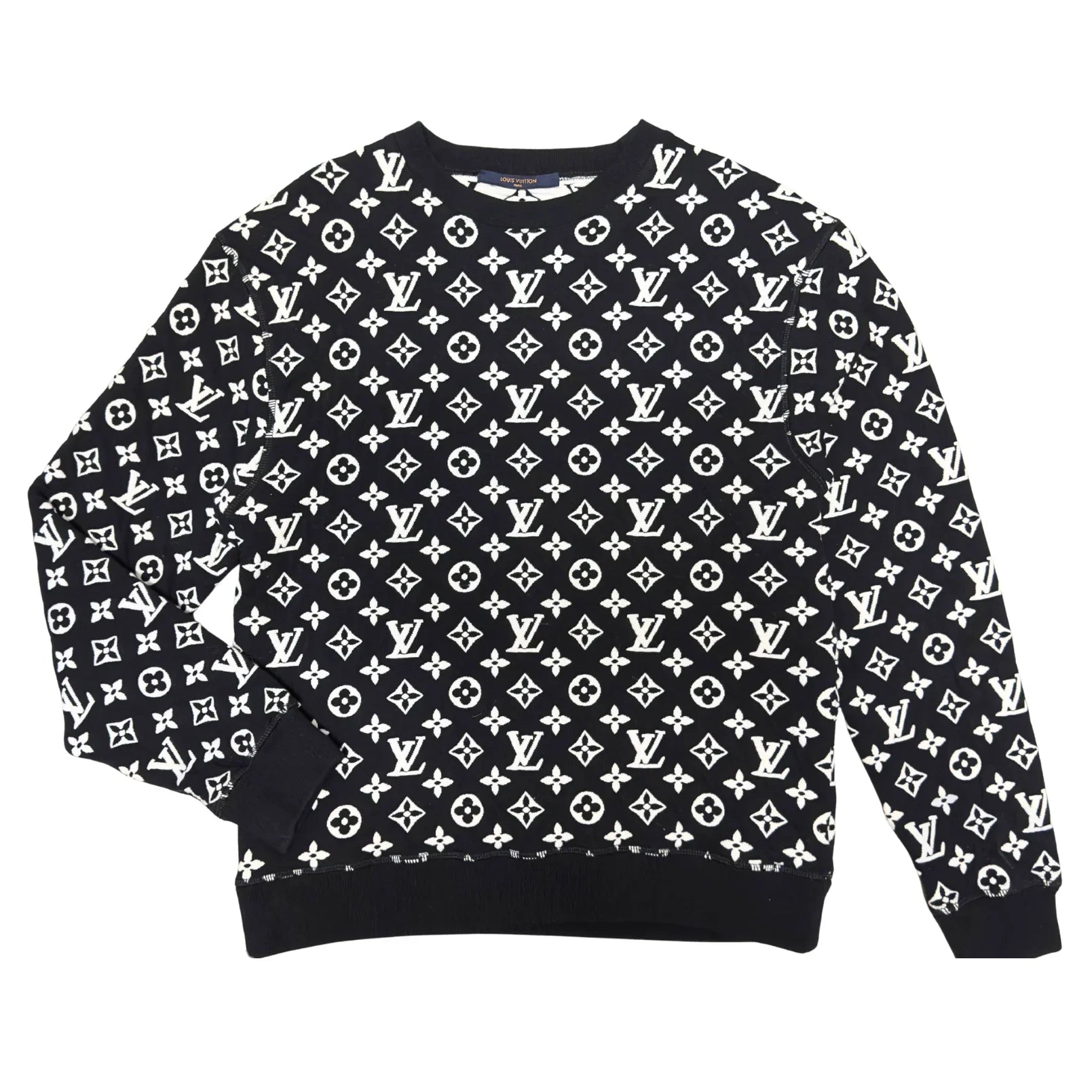 Louis Vuitton Monogram Sweatshirt Black/White XS - Lost Designer