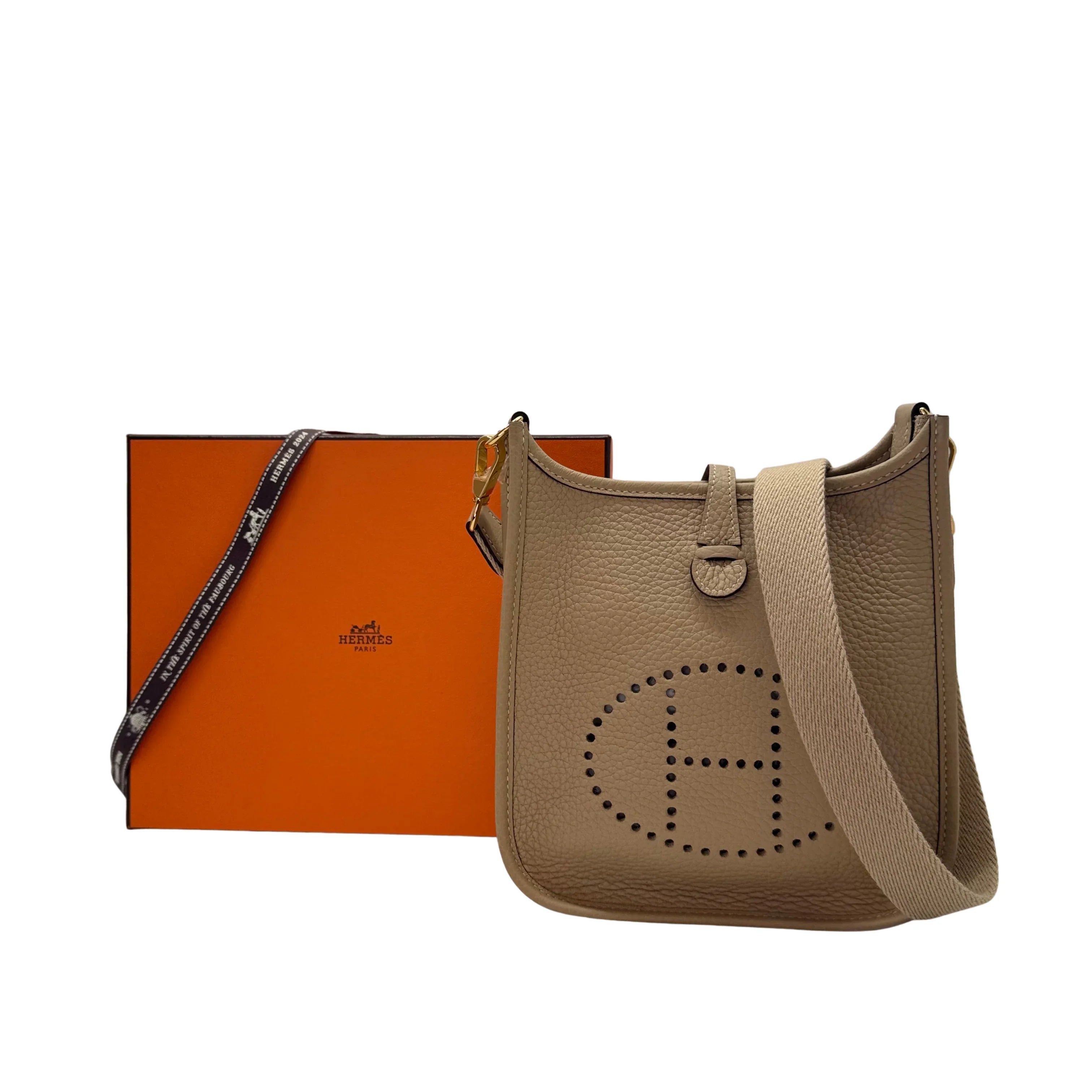 Hermés Evelyn Mini Crossbody Bag U Stamp 2022 Beige - Lost Designer