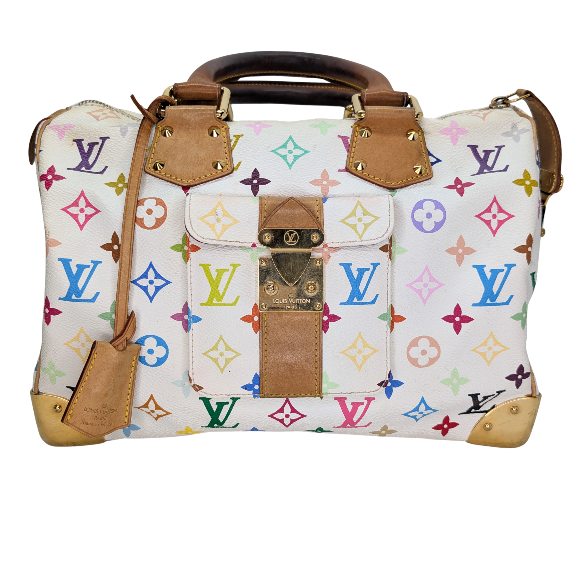 Louis Vuitton Murakami Speedy 30 Multicolour Handbag White