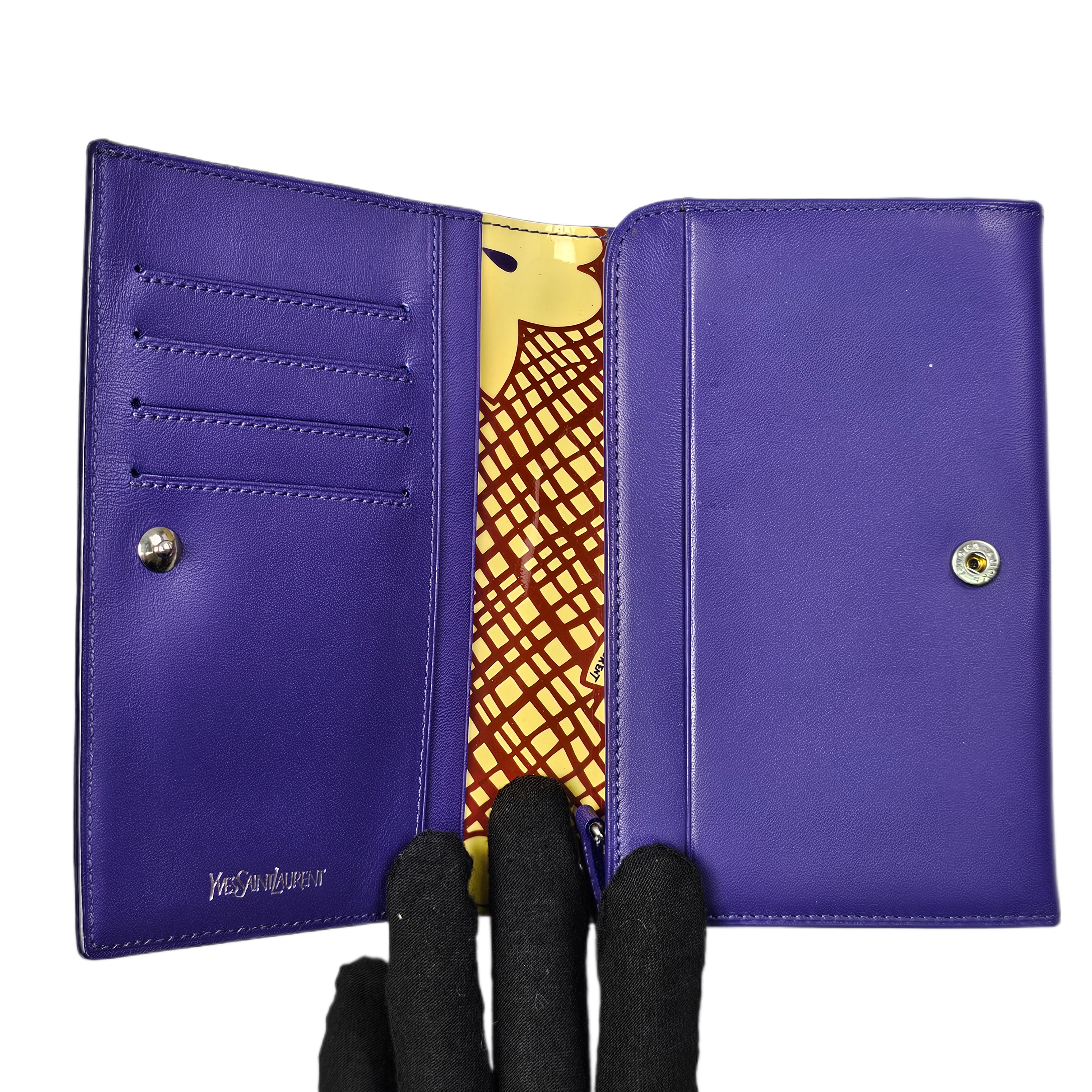 Yves Saint Laurent Abstract Canvas Wallet