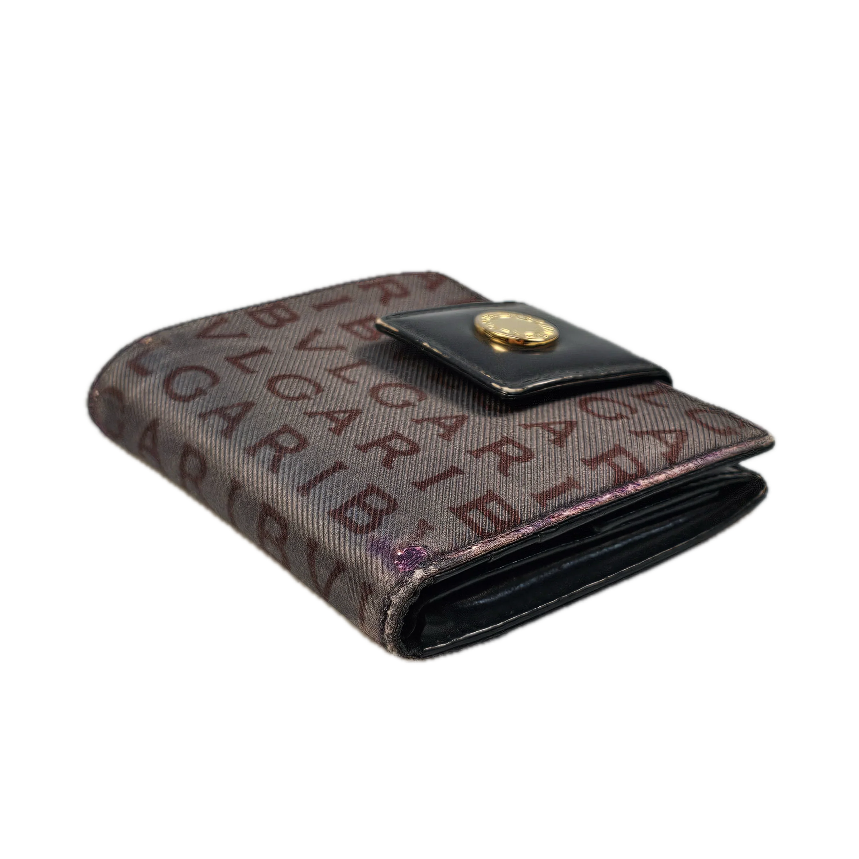 Bvlgari Beige Monogram & Canvas Wallet