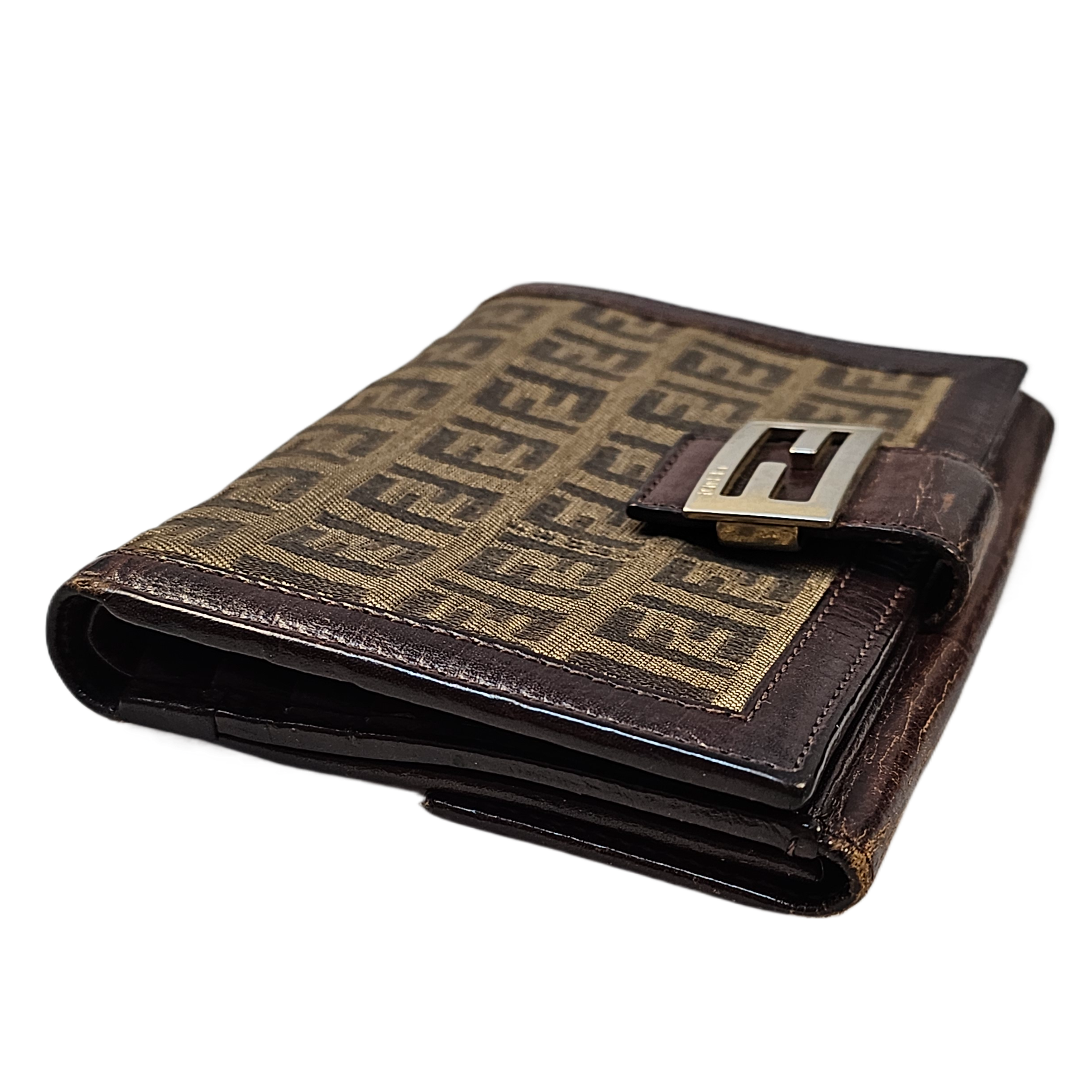 Fendi Monogram Leather & Canvas Wallet