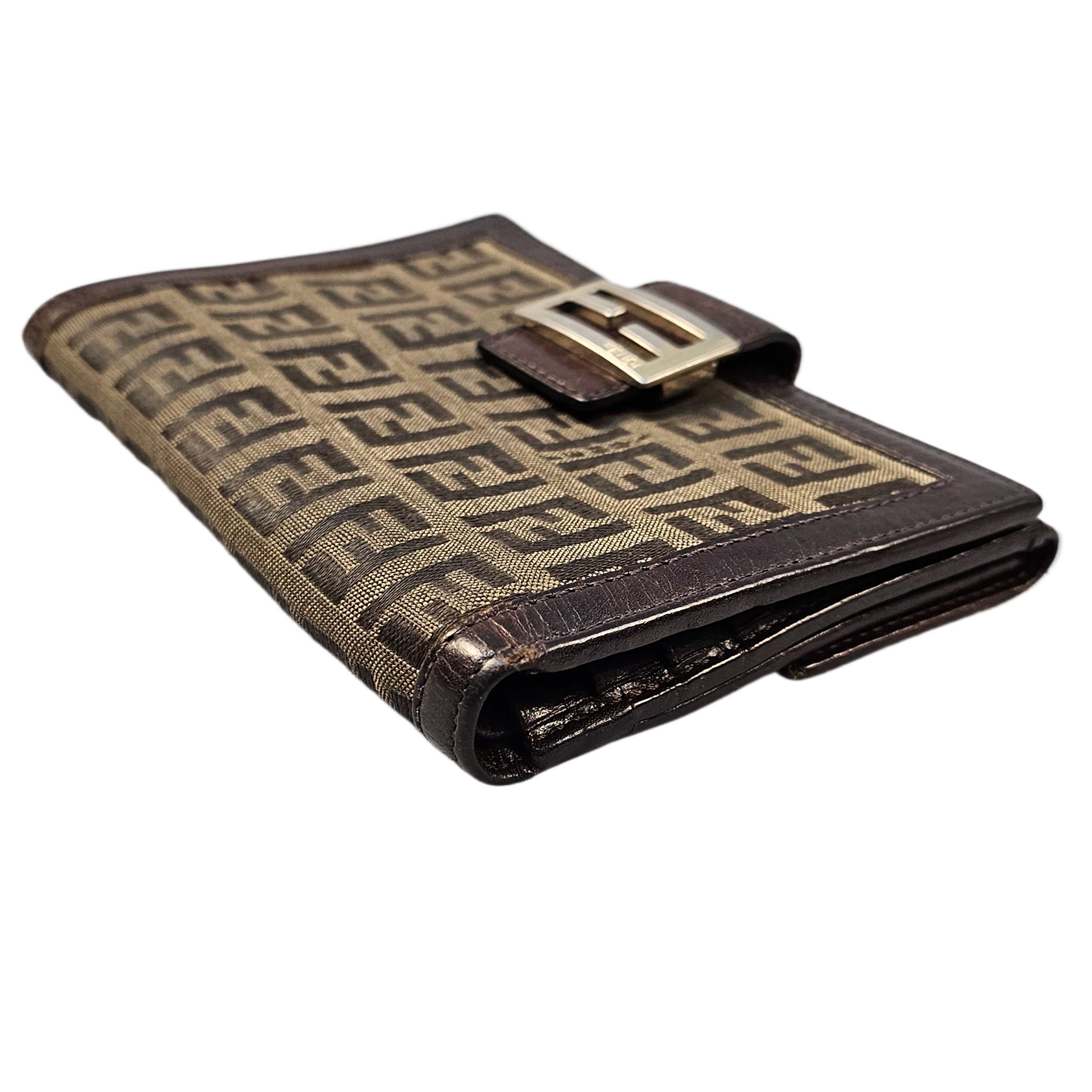 Fendi Monogram Leather & Canvas Wallet