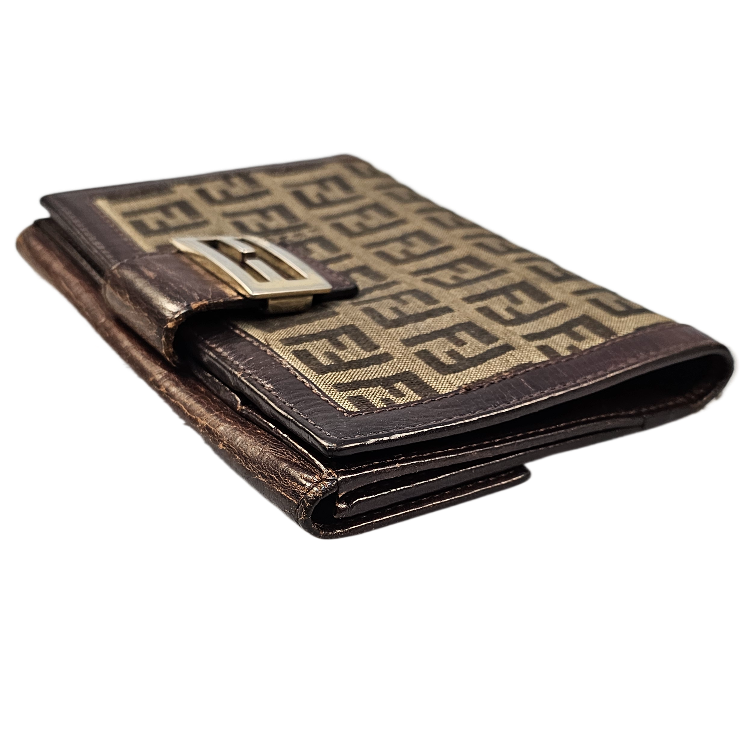 Fendi Monogram Leather & Canvas Wallet