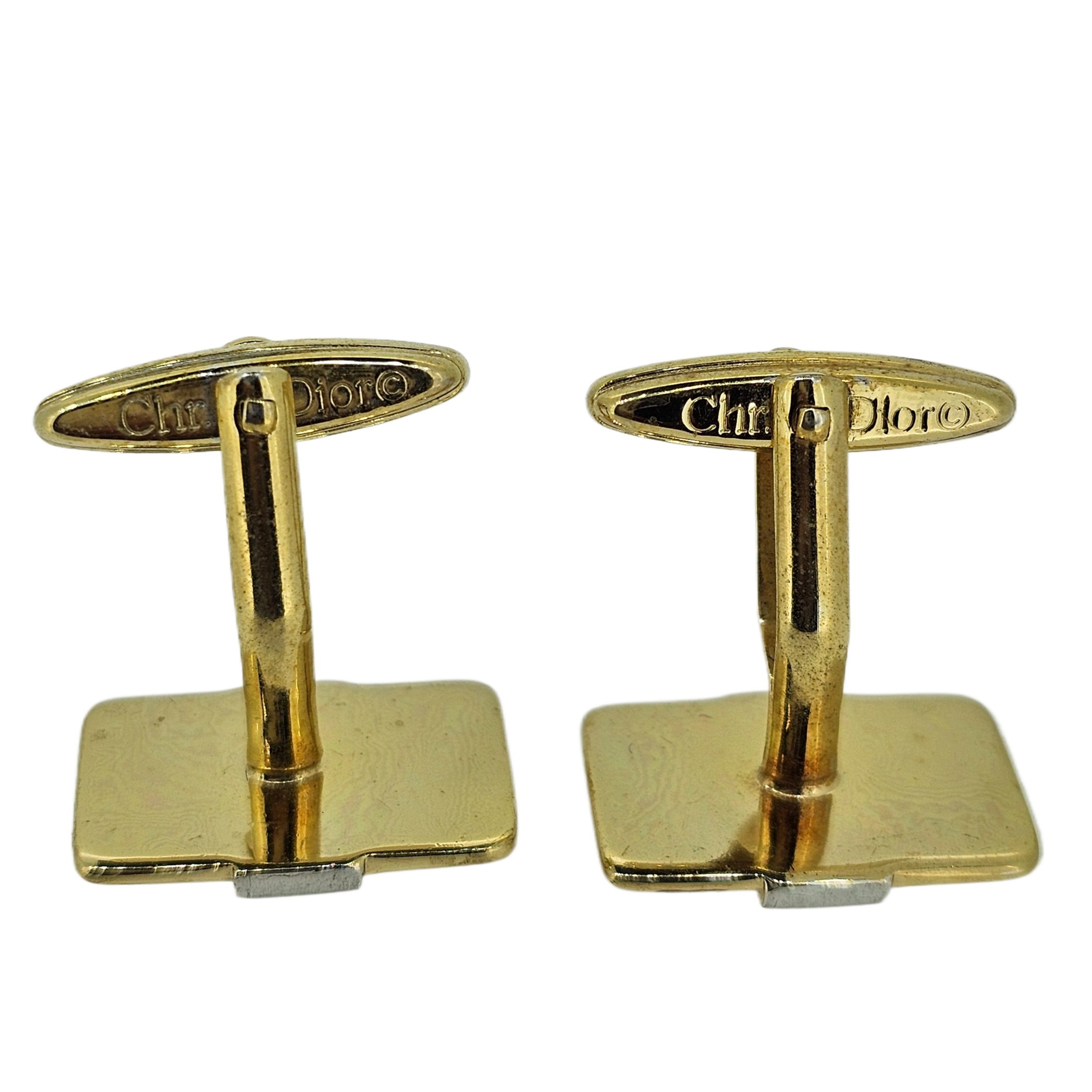 Dior Metal Gold-tone & Silver Cufflinks