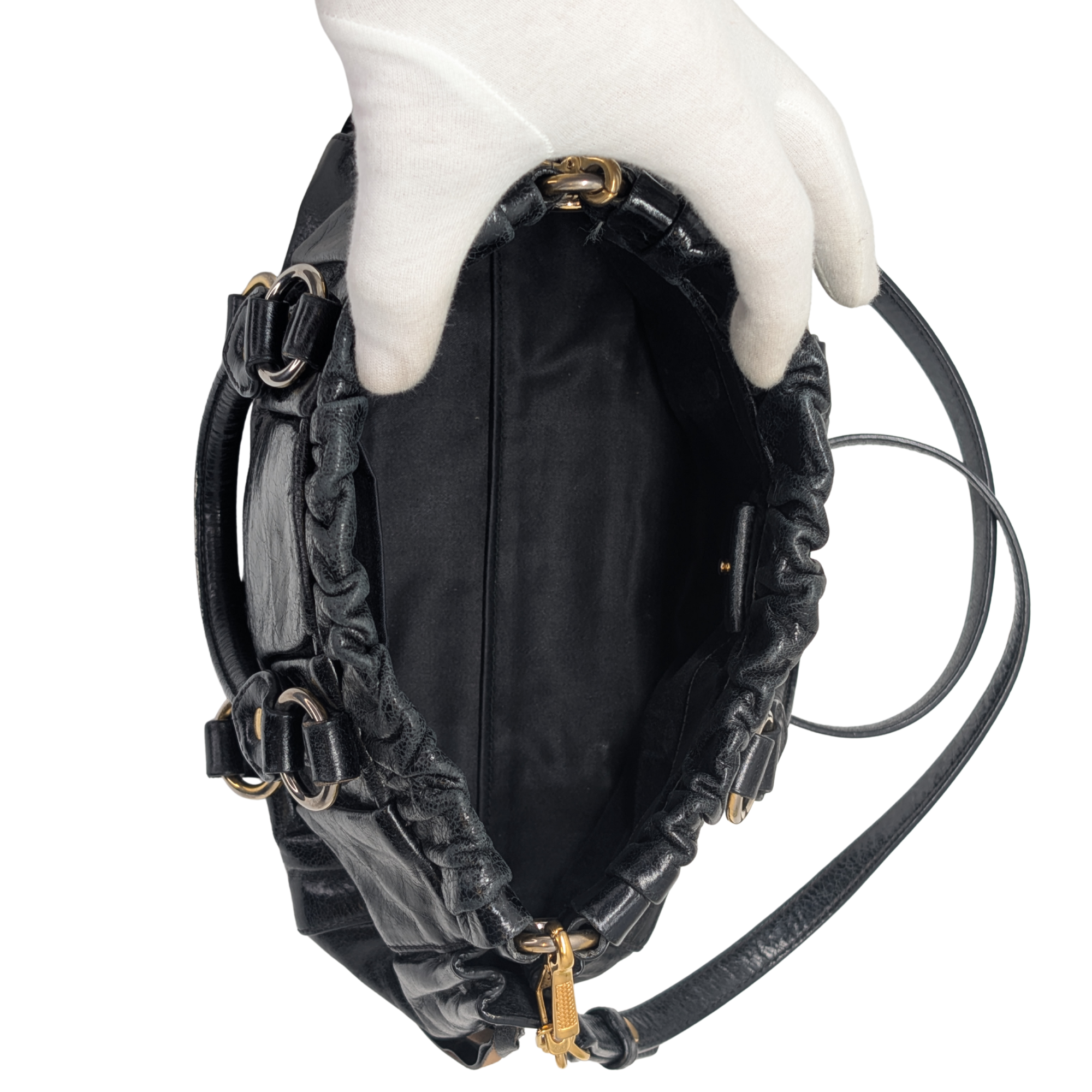 Miu Miu Vitello Crossbody Bag Black