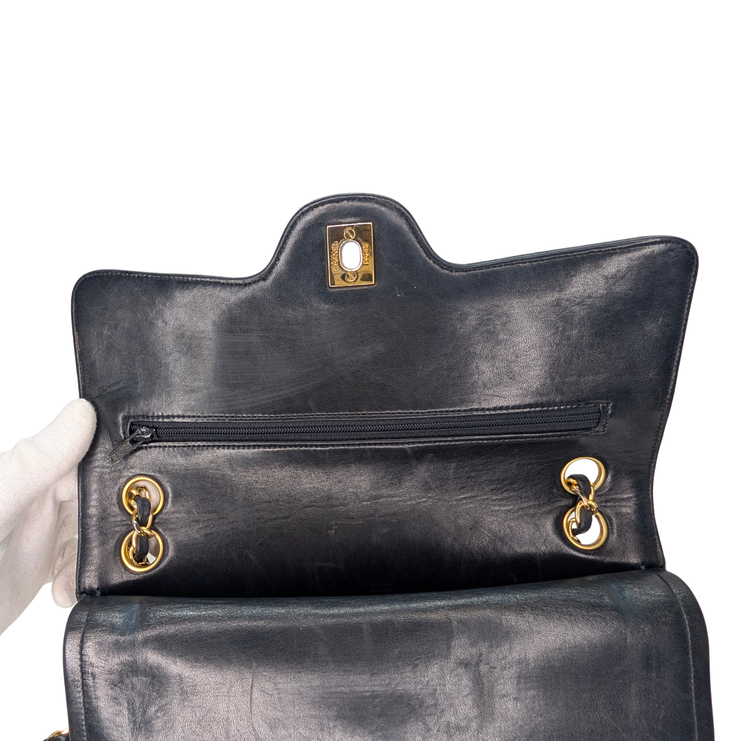 Chanel 复古经典款双翻盖中号手袋 黑色