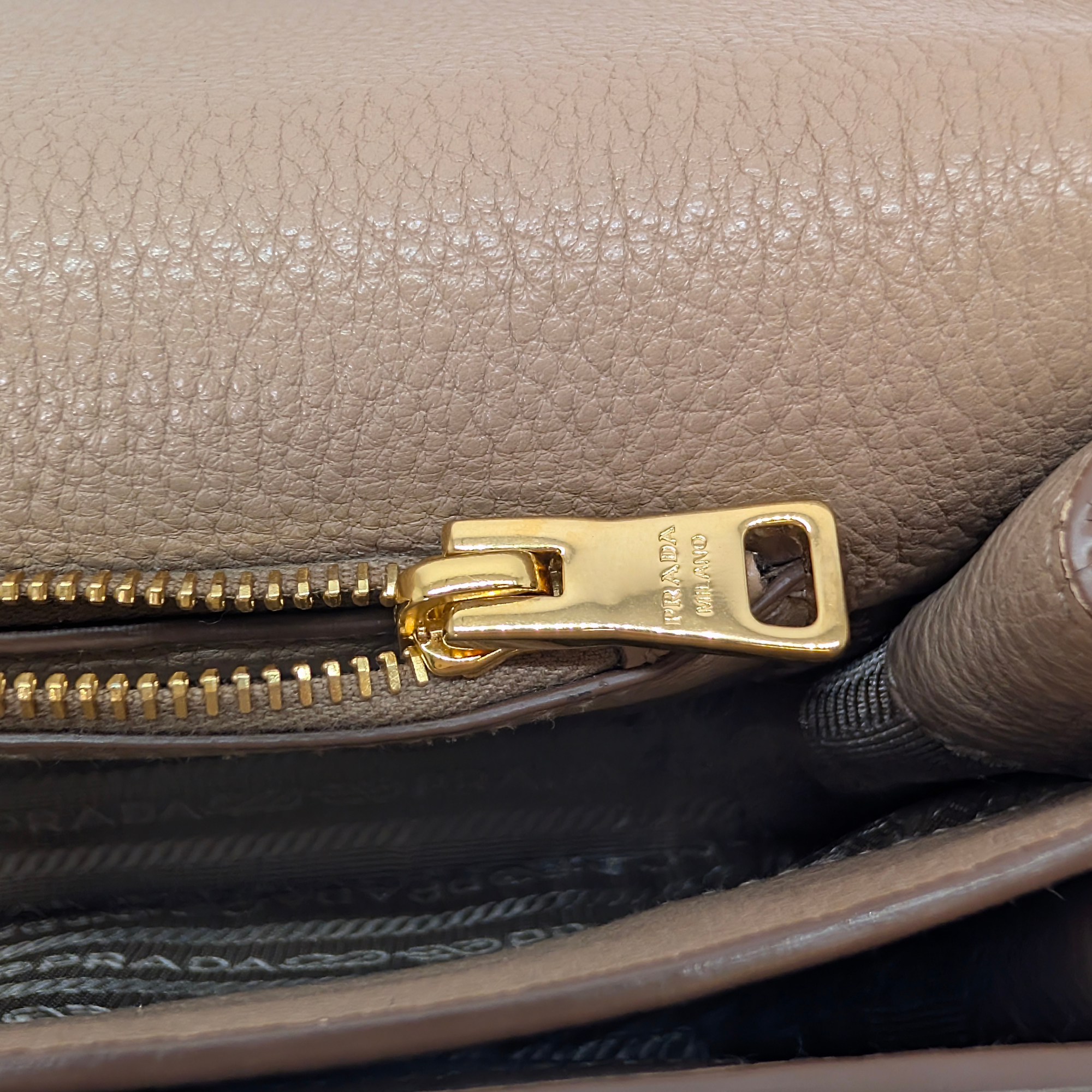 Prada Vitello Daino Leather Crossbody Bag Beige