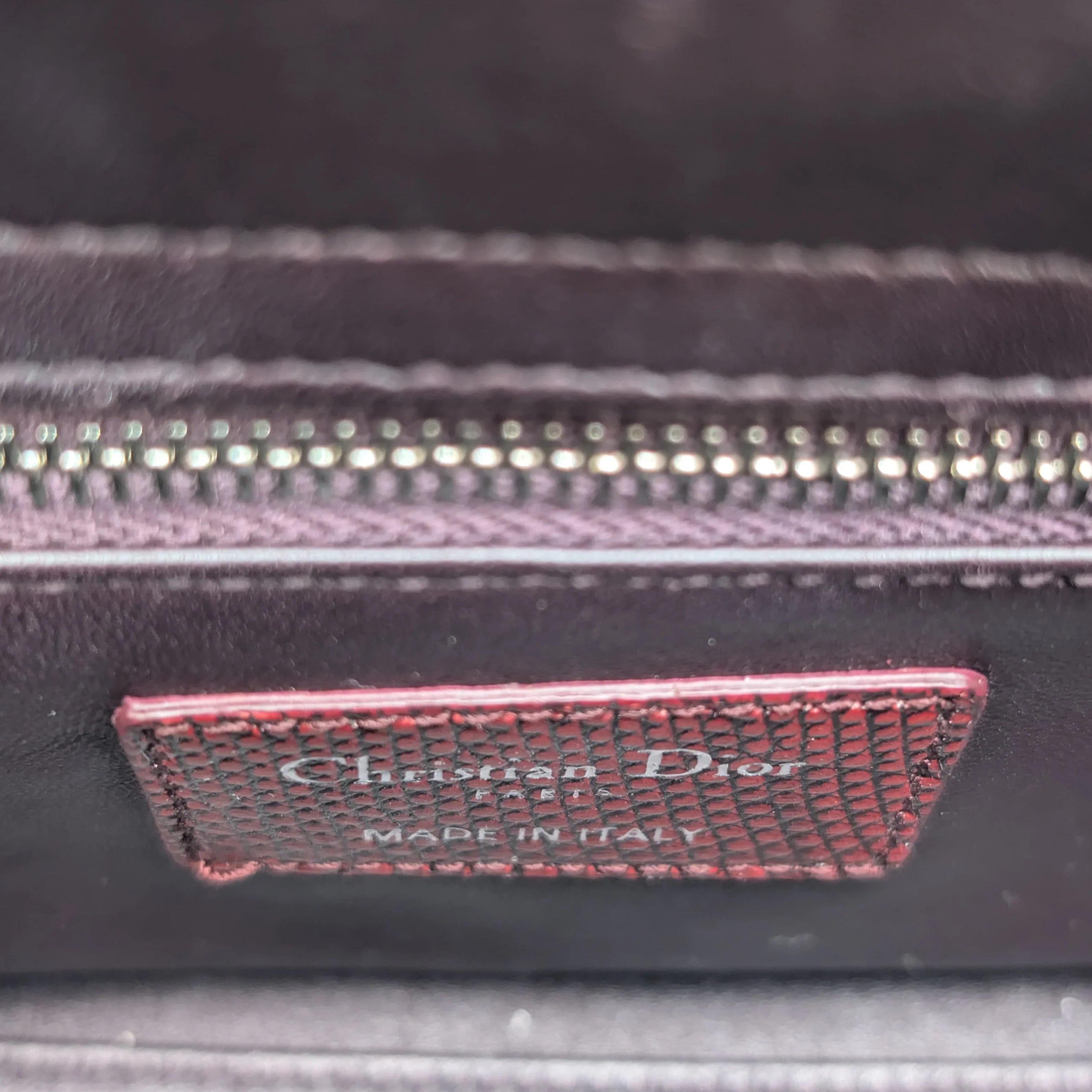 Christian Dior Mini Lady Dior Lizard Burgundy - Lost Designer