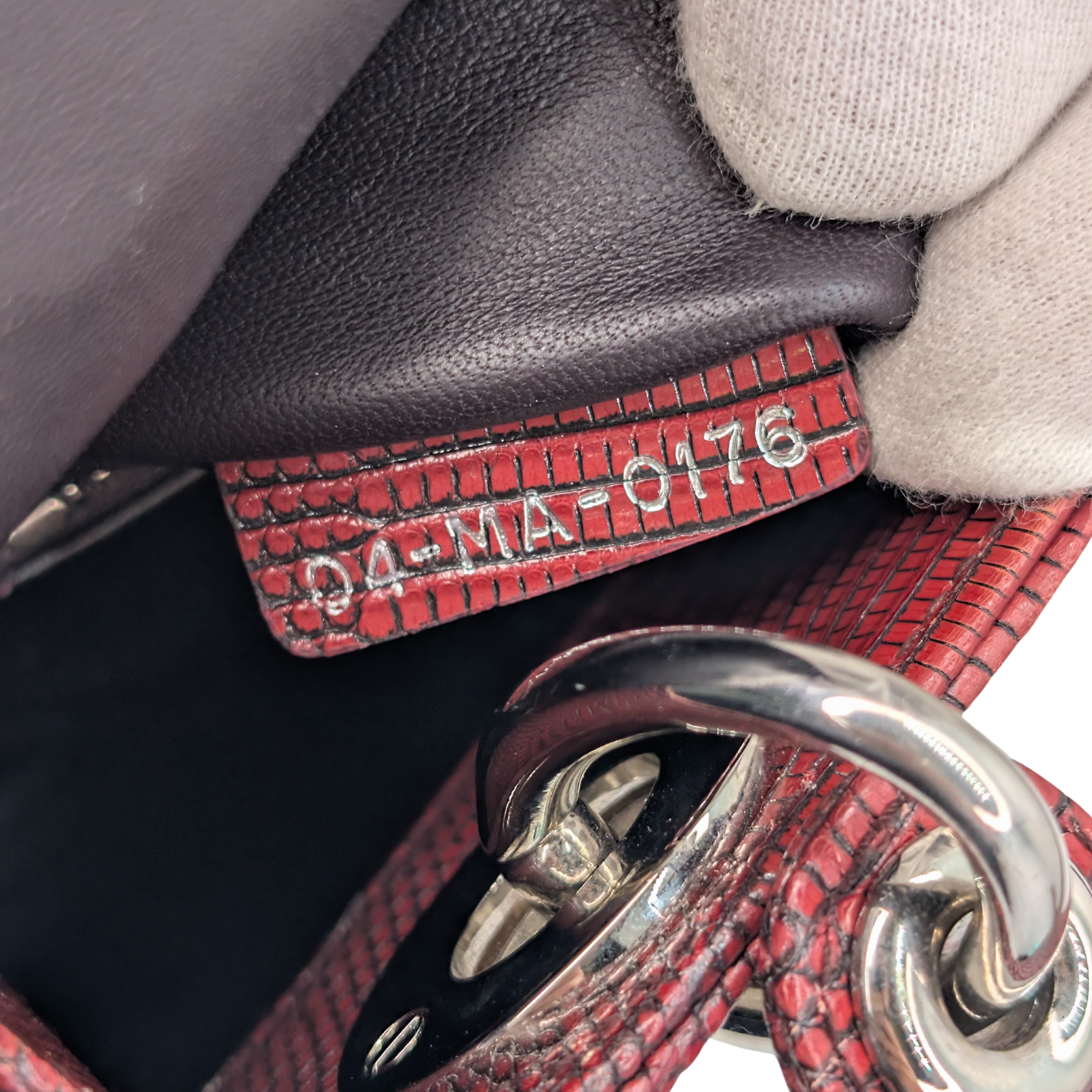 Christian Dior Mini Lady Dior Python Burgundy