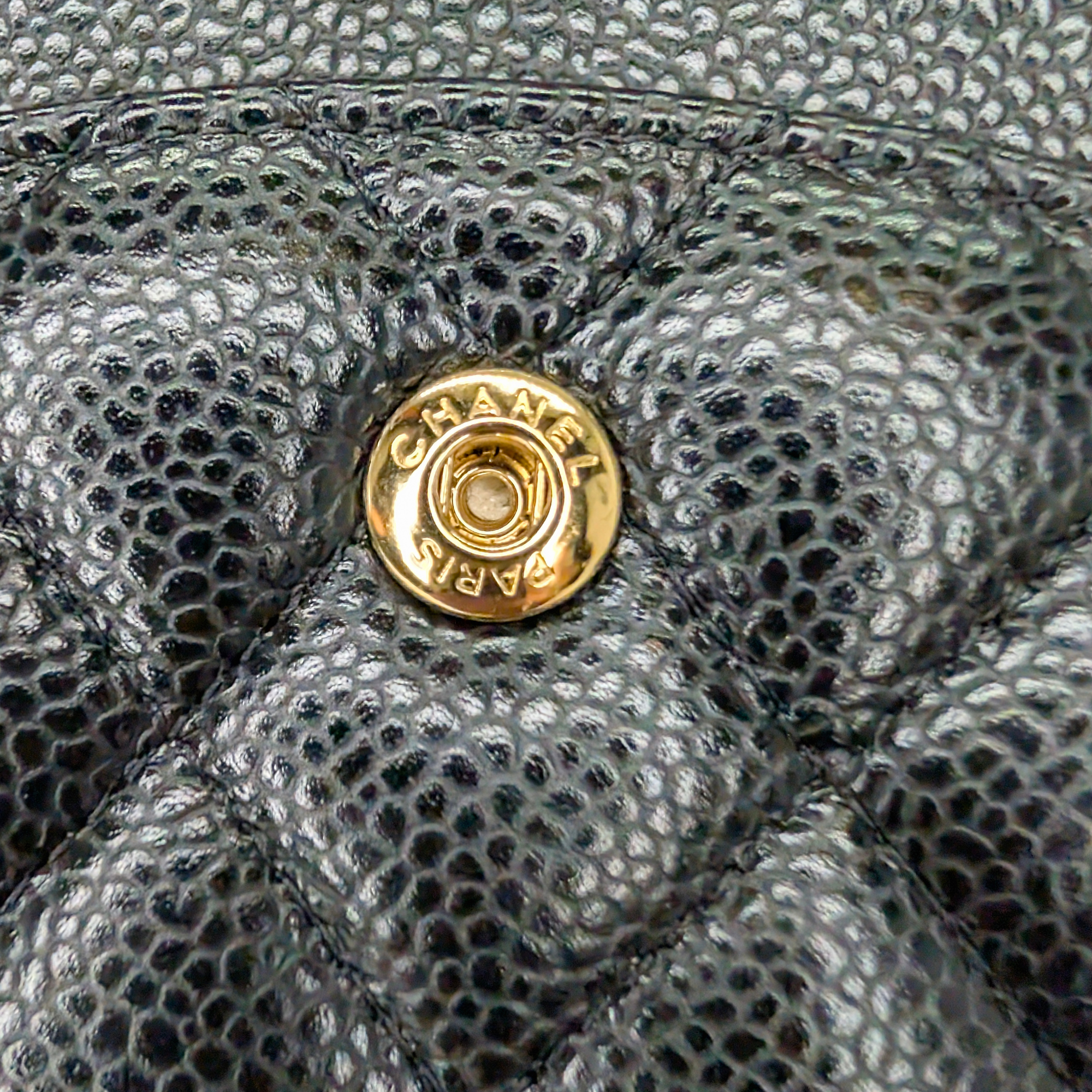 Chanel Classic Flap Bag Caviar Leather Medium Black