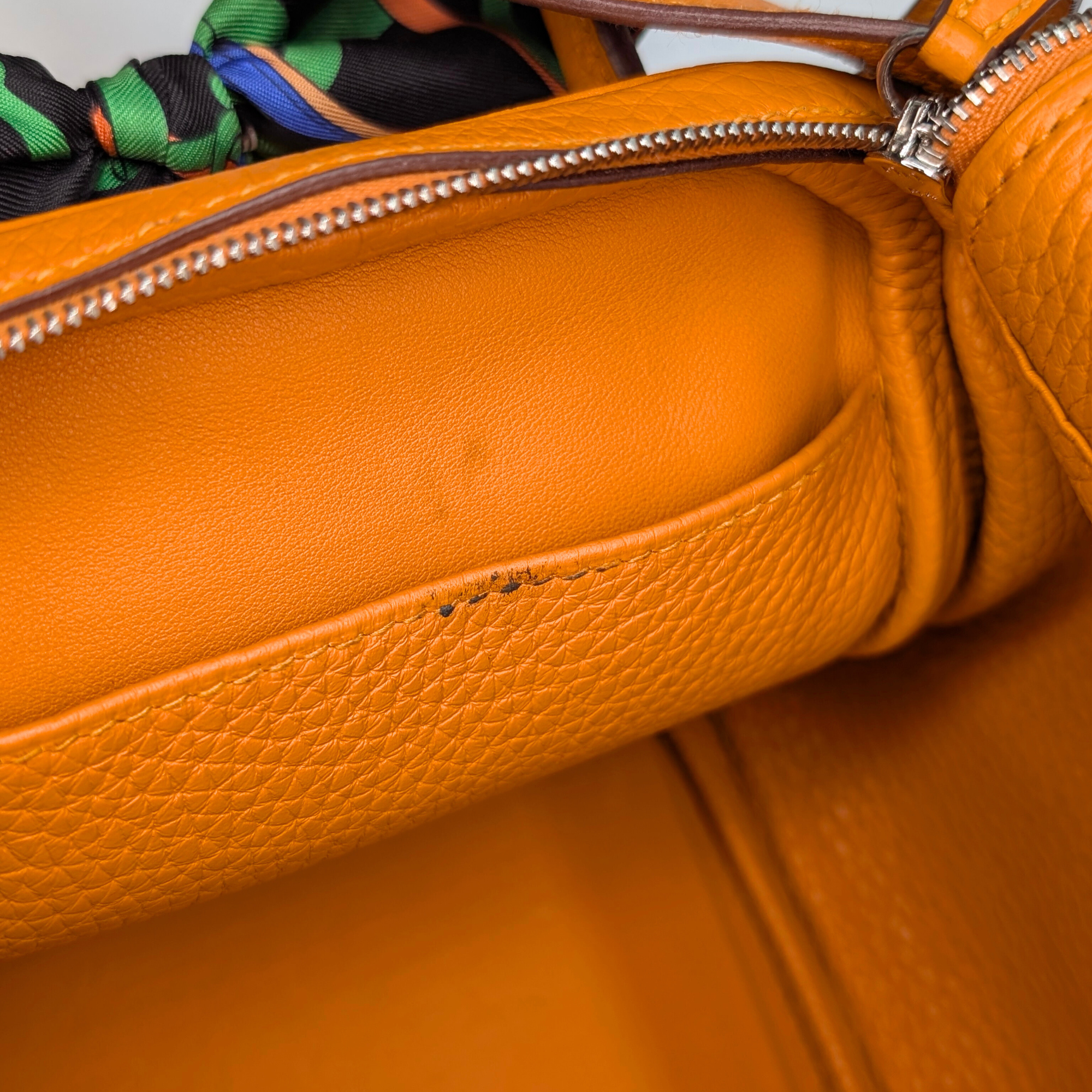 Hermes Lindy Clemence Handbag 26 C stamp SHW Orange