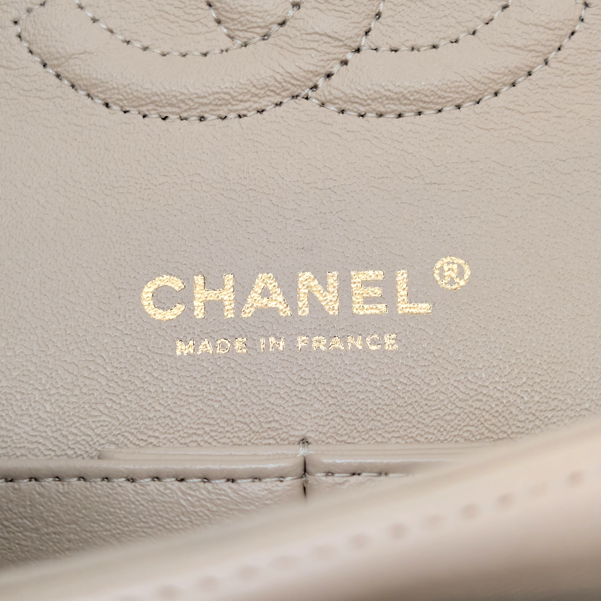 Chanel Double Flap Medium lambskin Bag Beige