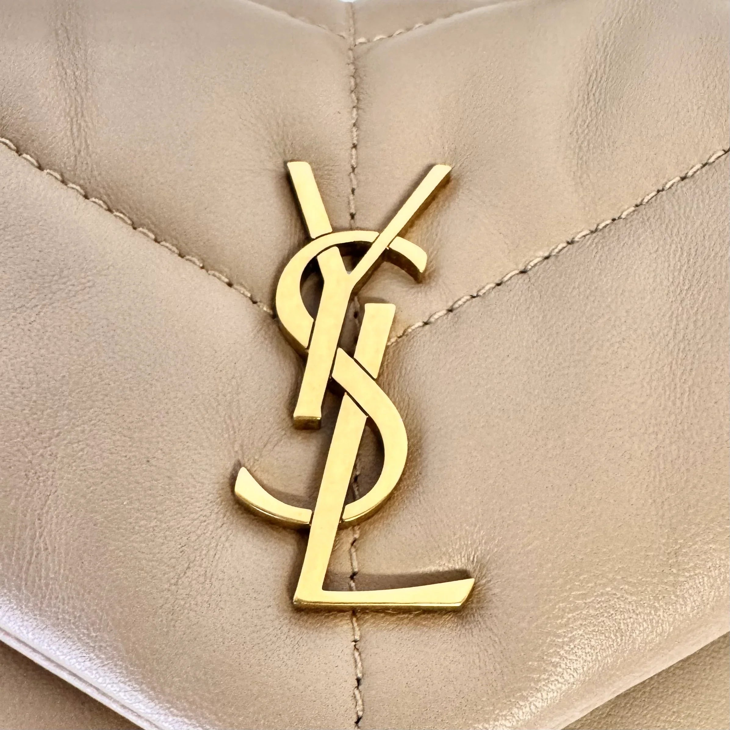 Saint Laurent Lambskin Toy Loulou Puffer Chain Bag – Dark Beige - Lost Designer