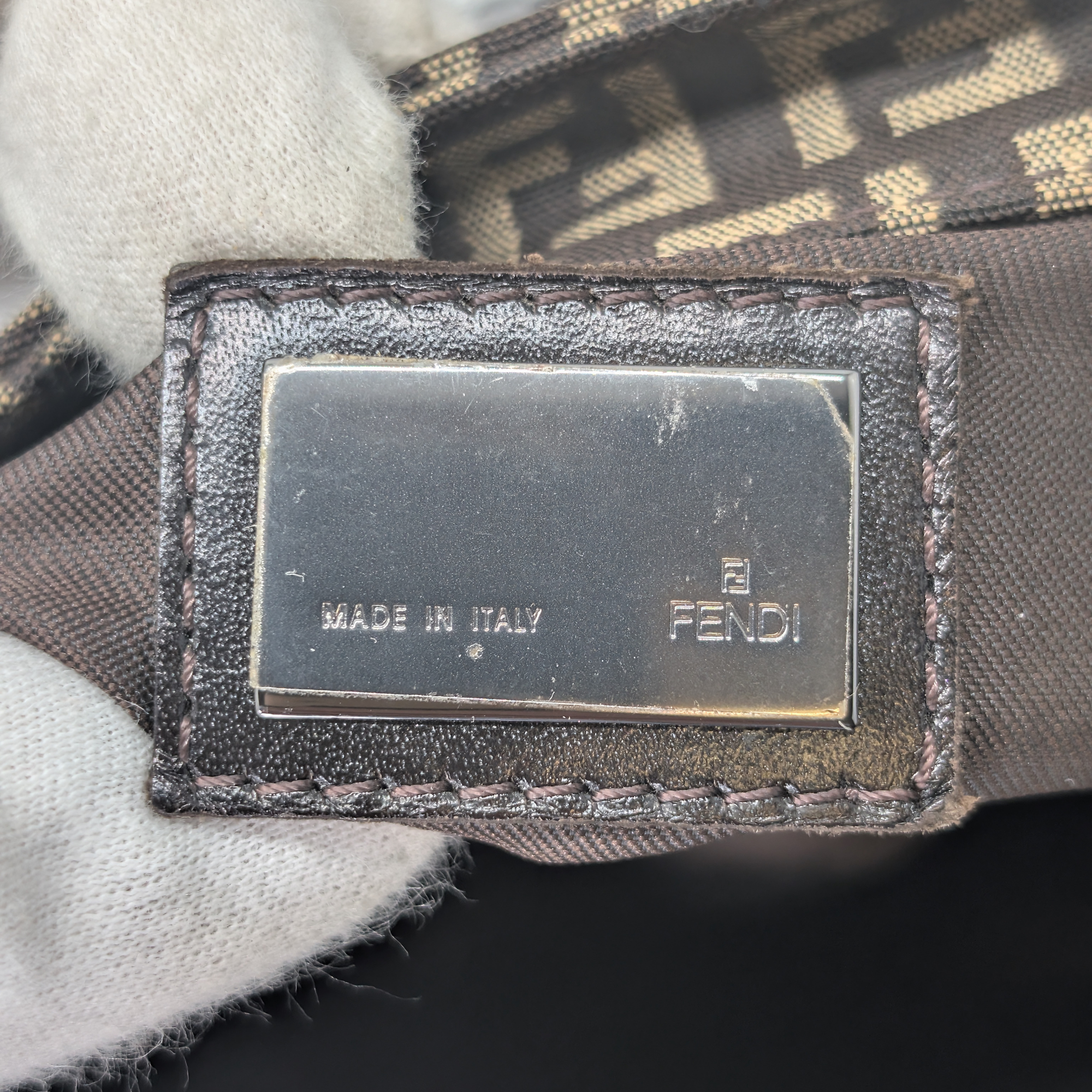 Fendi Zucchino Mamma Canvas Shoulder Bag