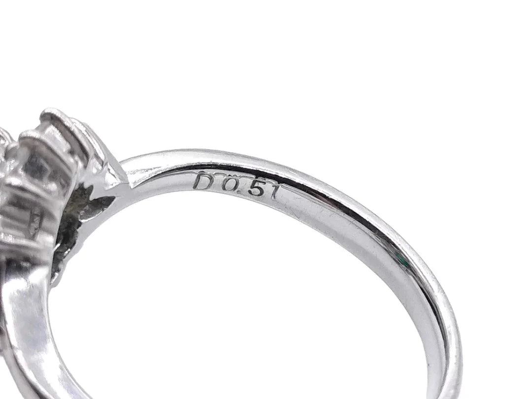 Platinum 900 Natural Emerald 0.82CT & Diamond 0.51CT Cluster Ring SIZE L½ - Lost Designer