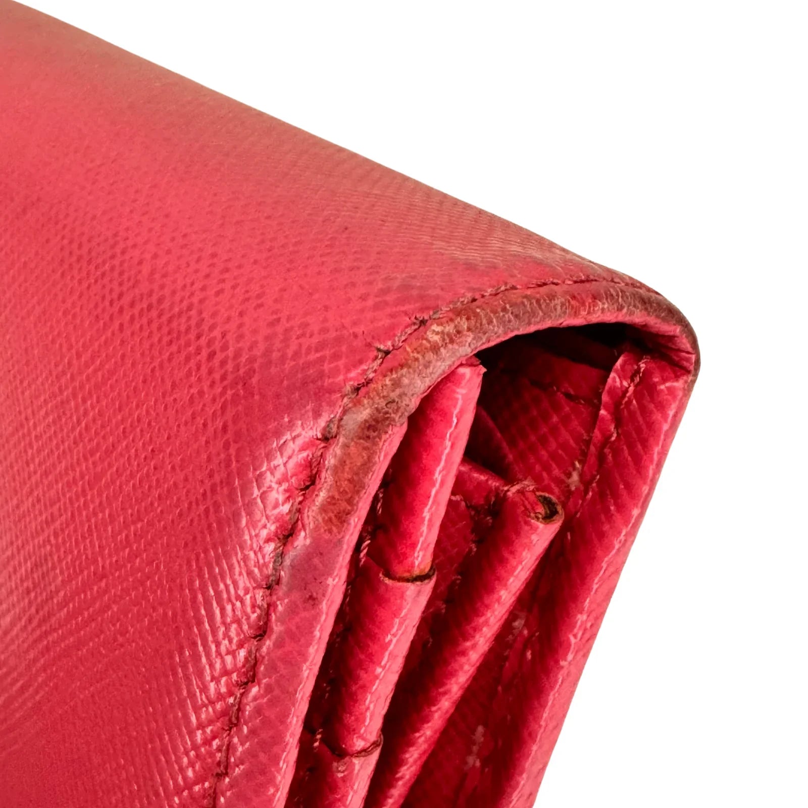 Prada Vitello Daino Continental Flap Wallet in Pink