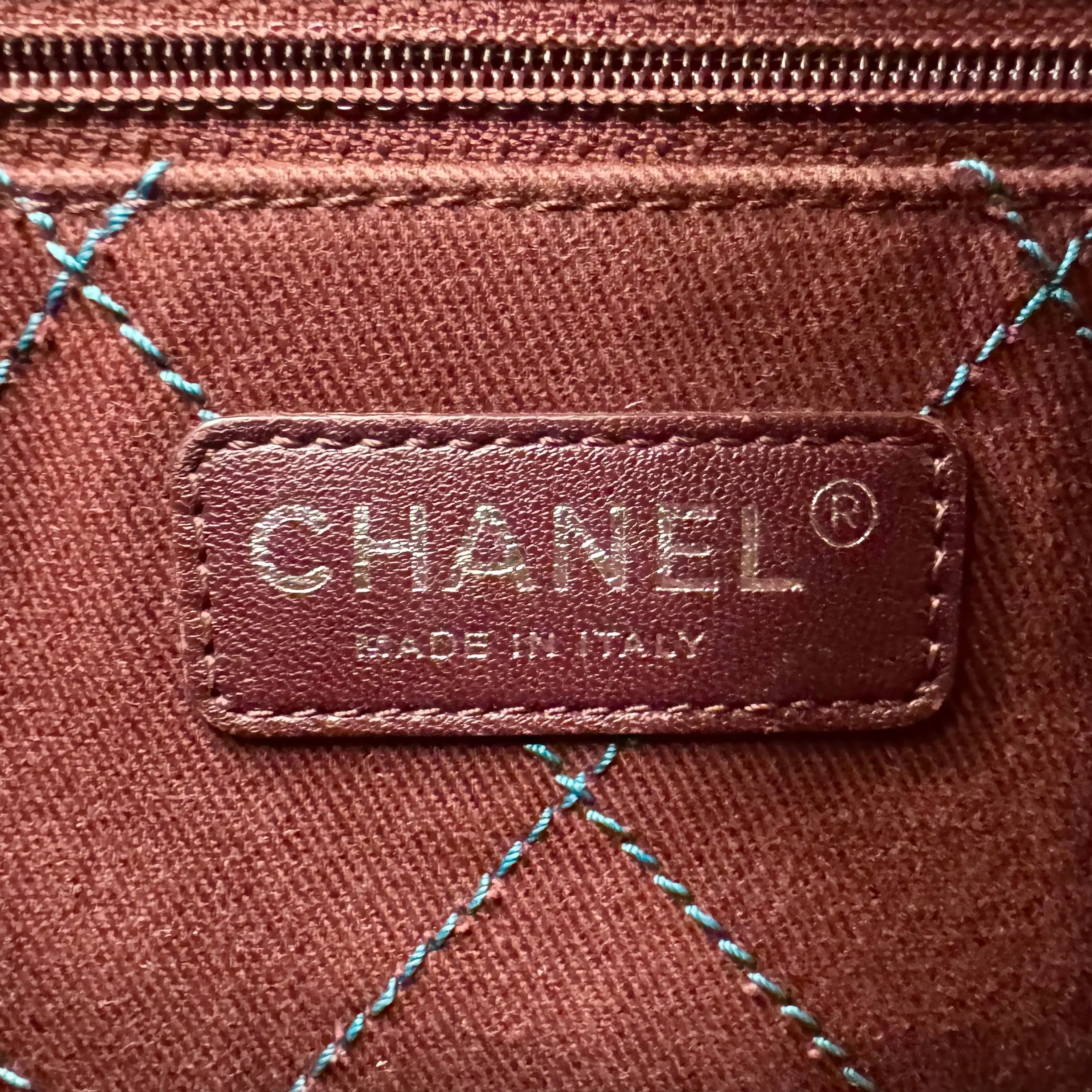 Chanel Everyday Grained Calfskin Quilted Bag Teal Blue