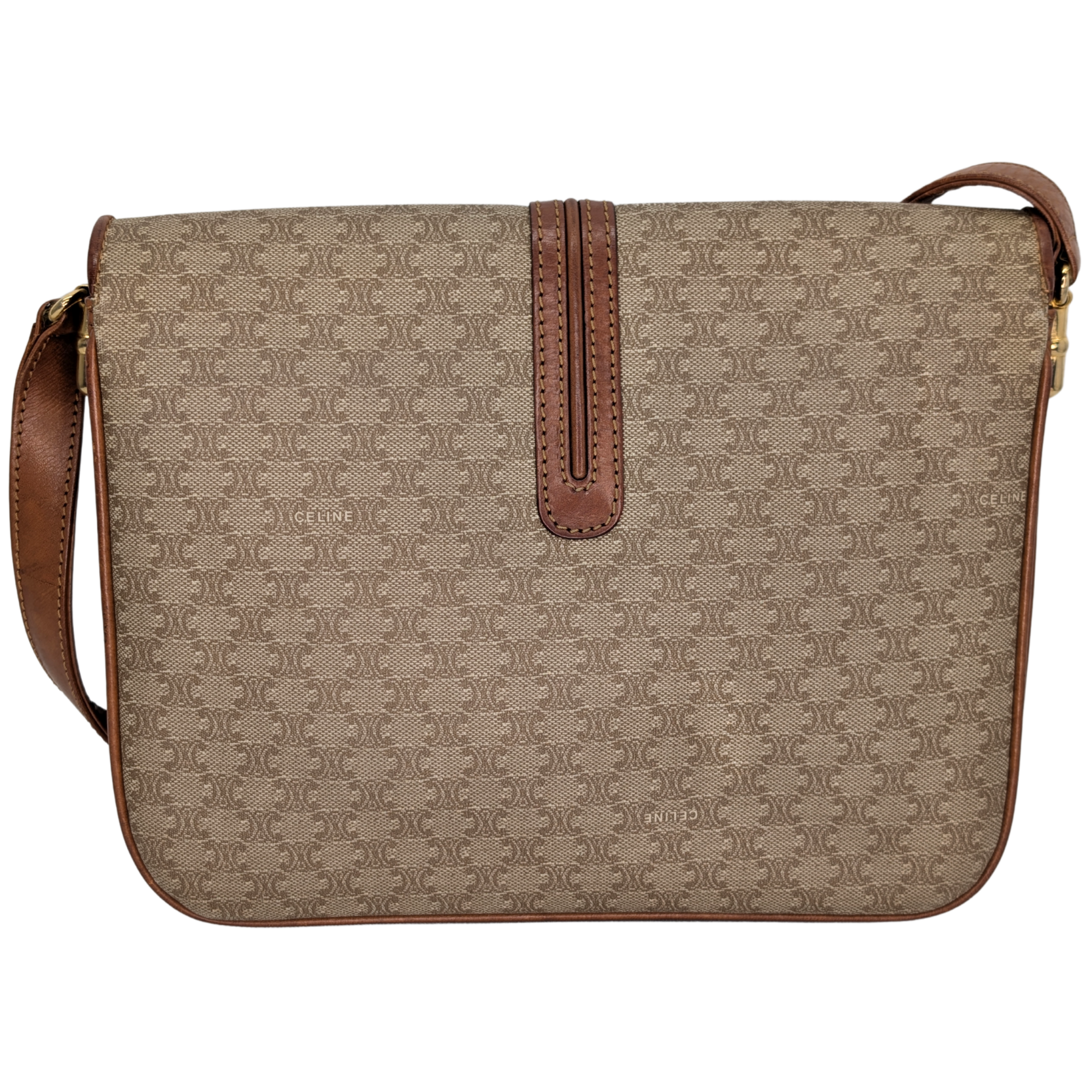 Celine Macadam Shoulder Bag Beige