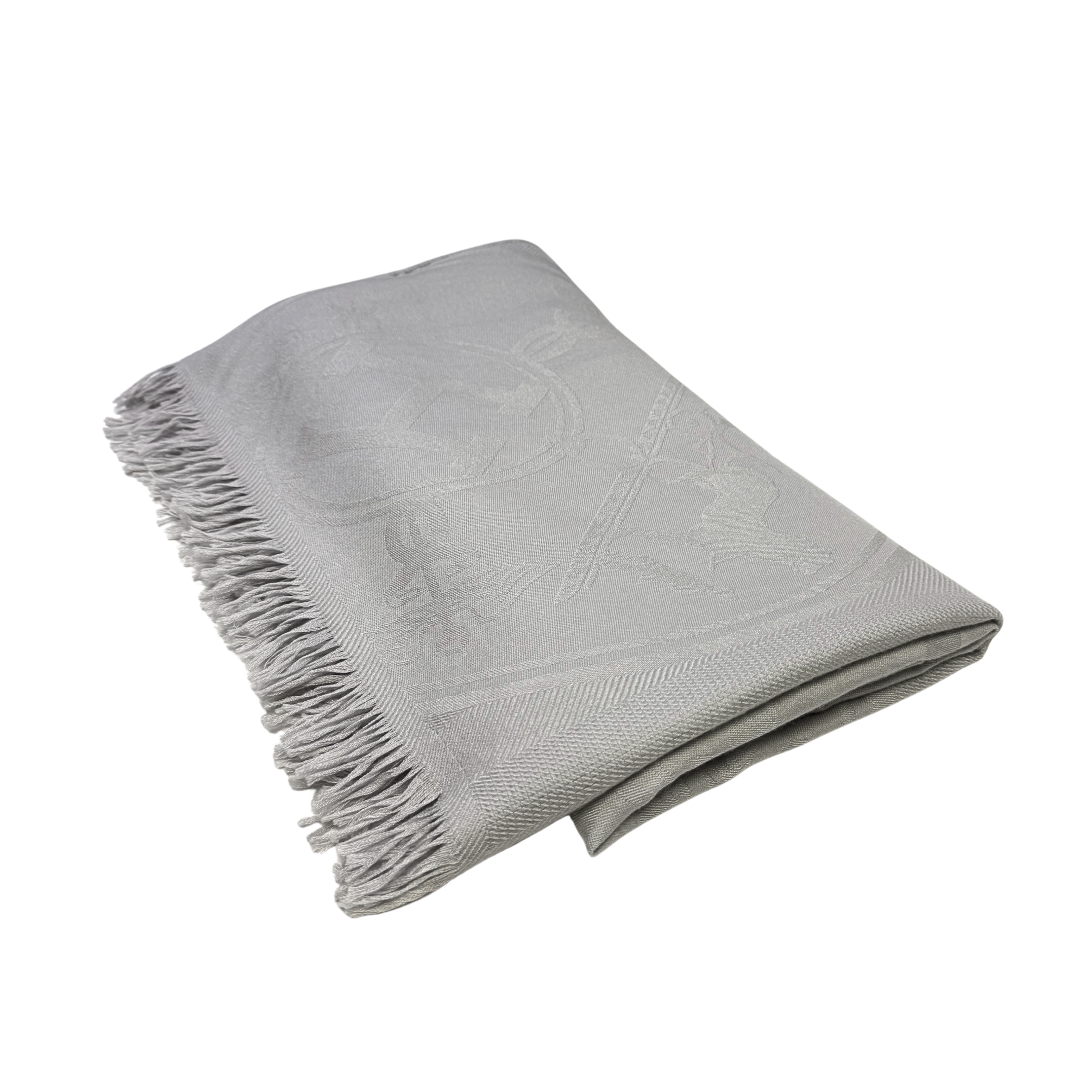 Hermès Silk Cashmere Scarf Grey