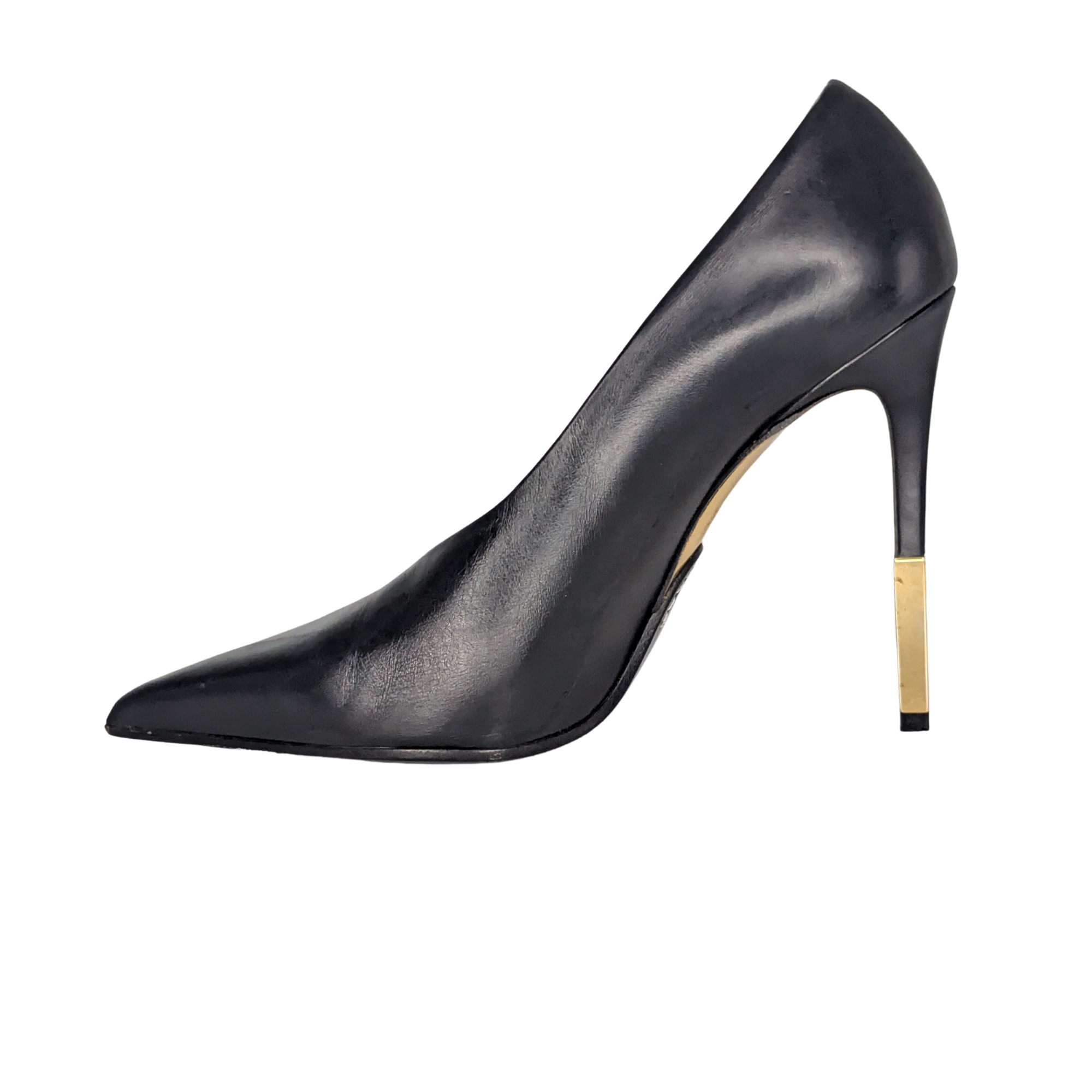 Balmain Pointed Toe Pumps Black/Gold 39