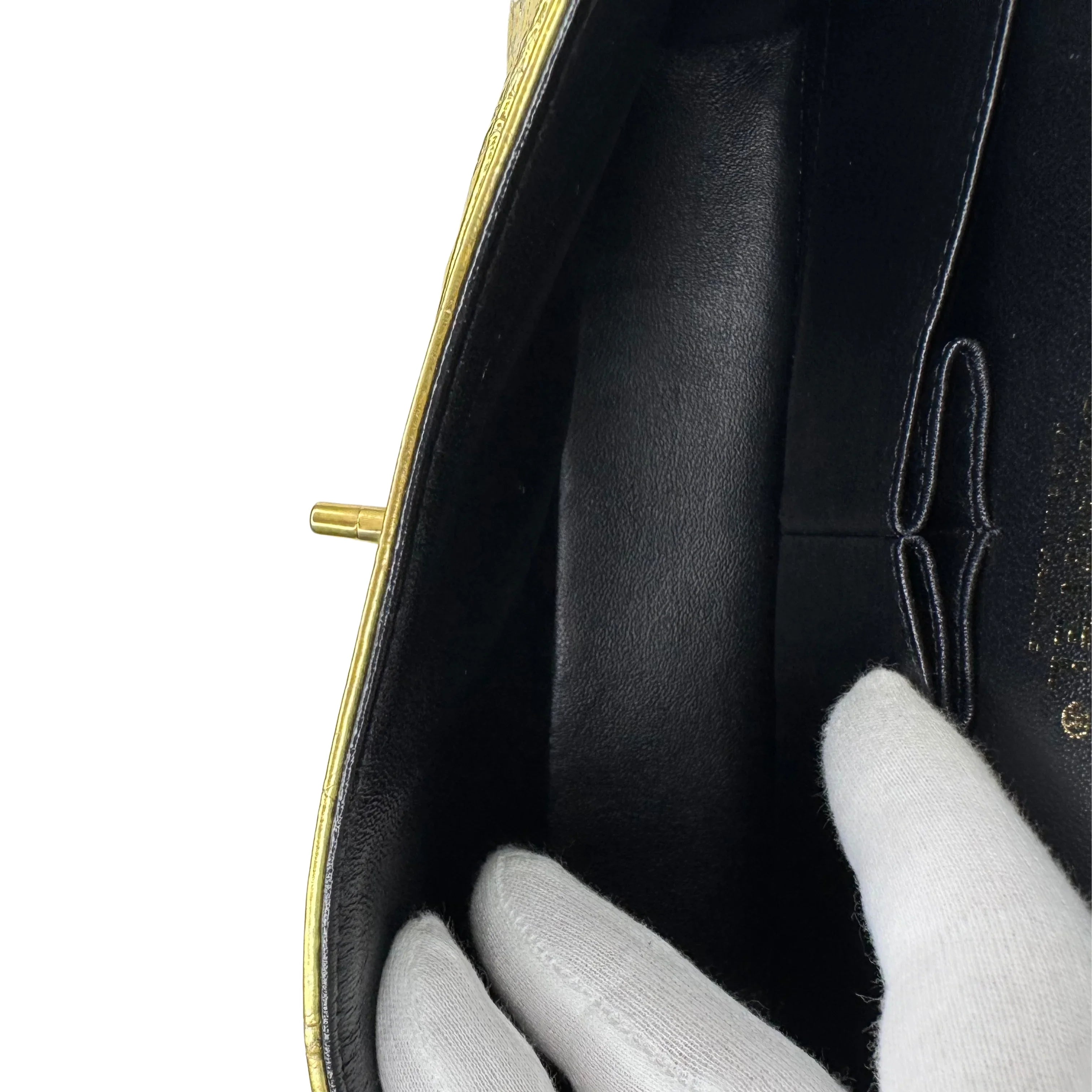 Chanel Double Flap Gold Egyptian Fall 2019 Medium embossed Crocodile Bag - Lost Designer