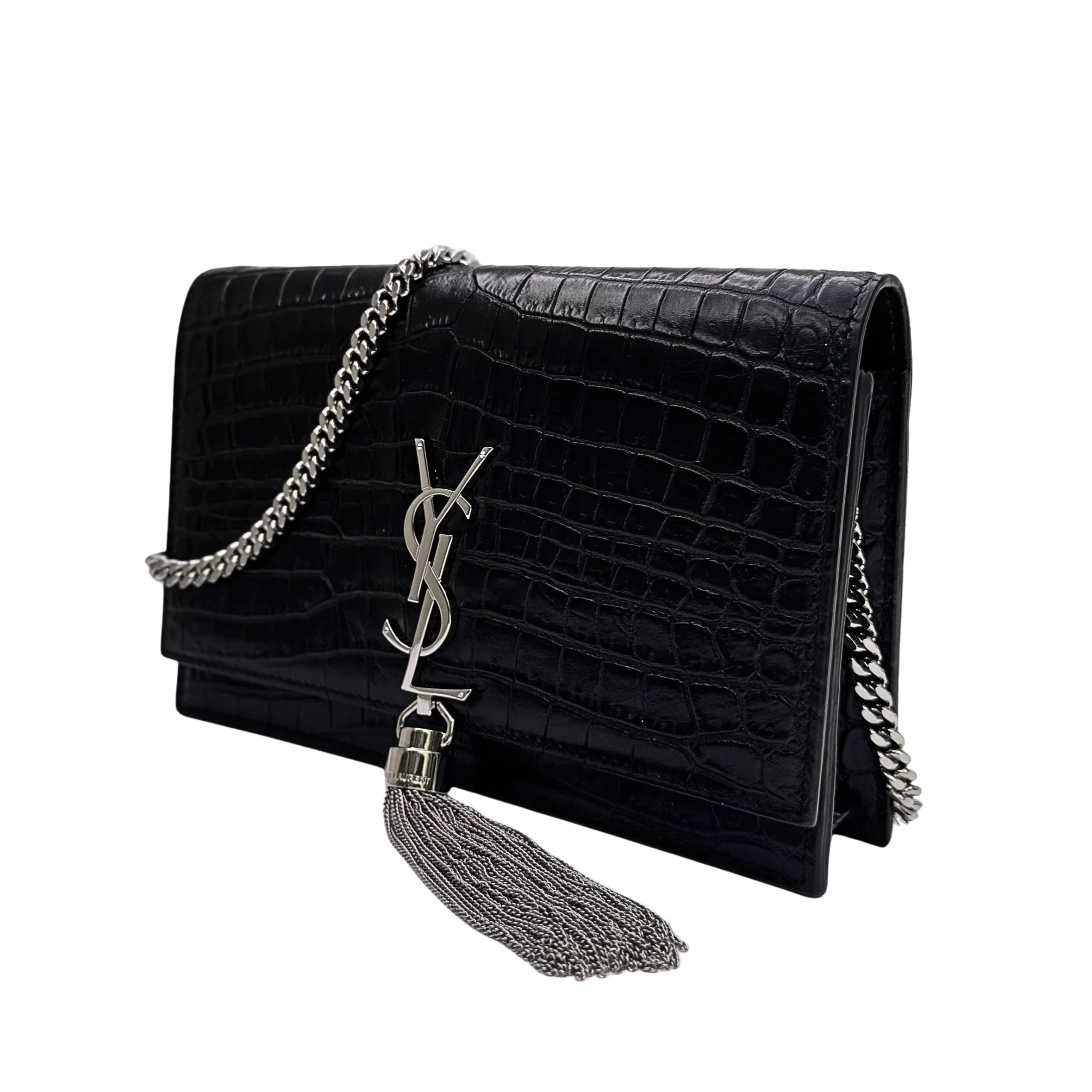 Saint Laurent Kate Shoulder Bag Leather Black - Lost Designer