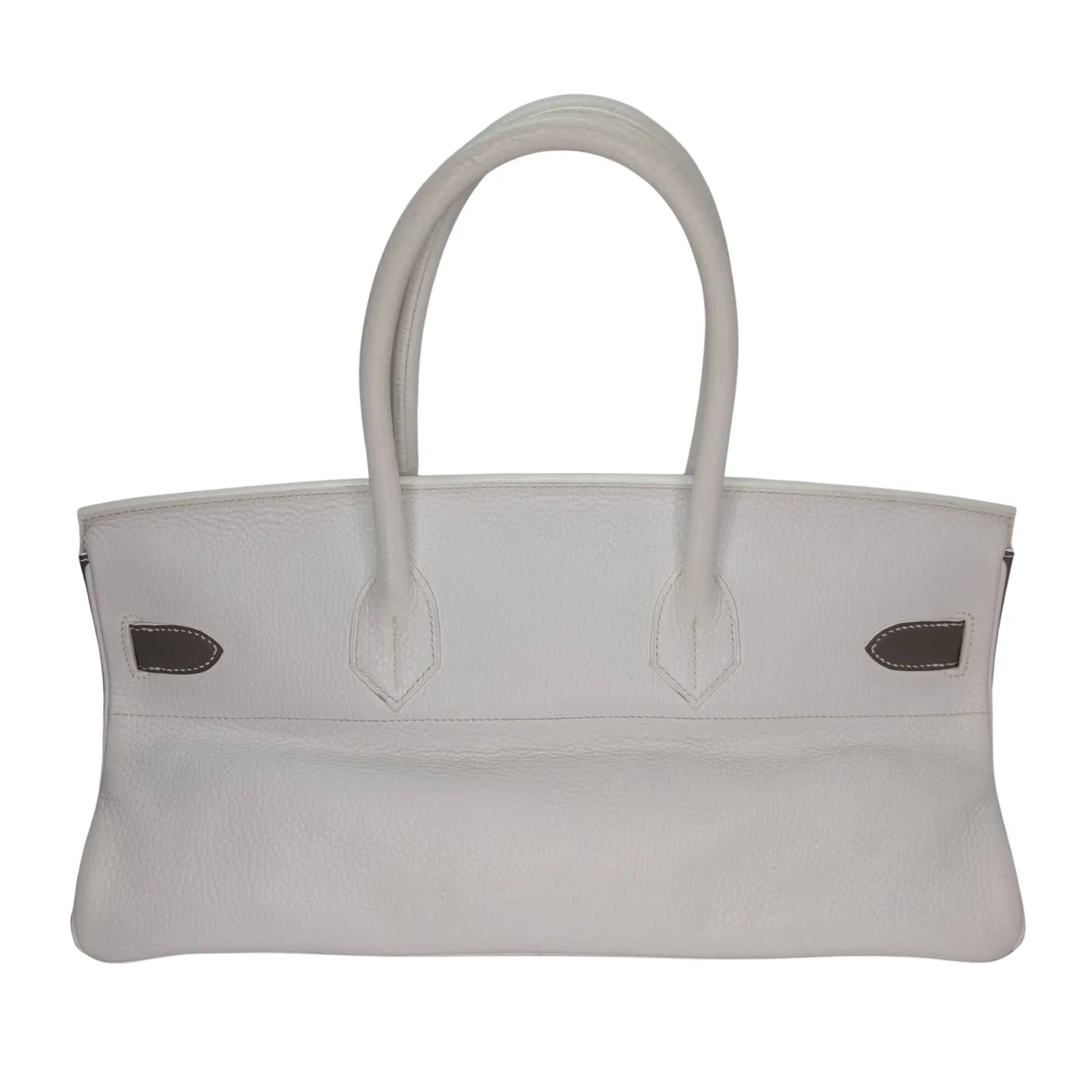 Hermès Birkin Shoulder 42 White Etoupe Clemence Palladium Hardware □J Stamp - Lost Designer