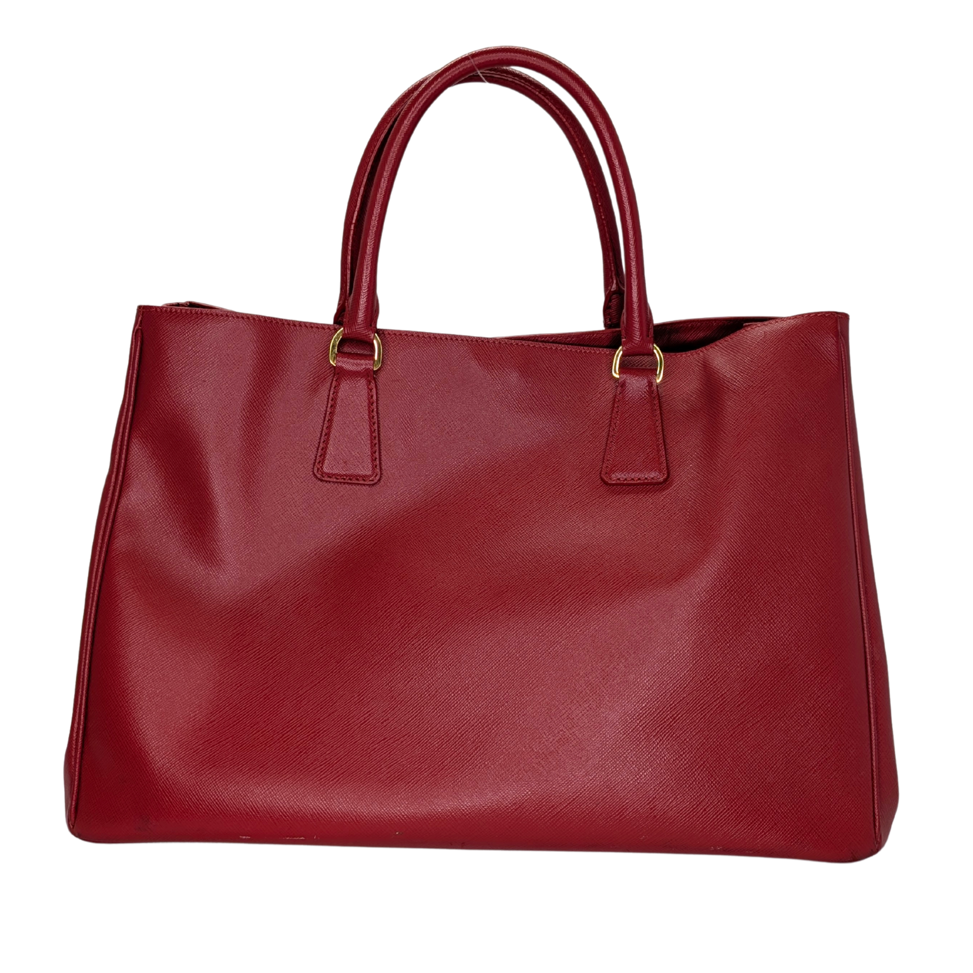 Prada Lux Open Saffiano Tote Bag Red