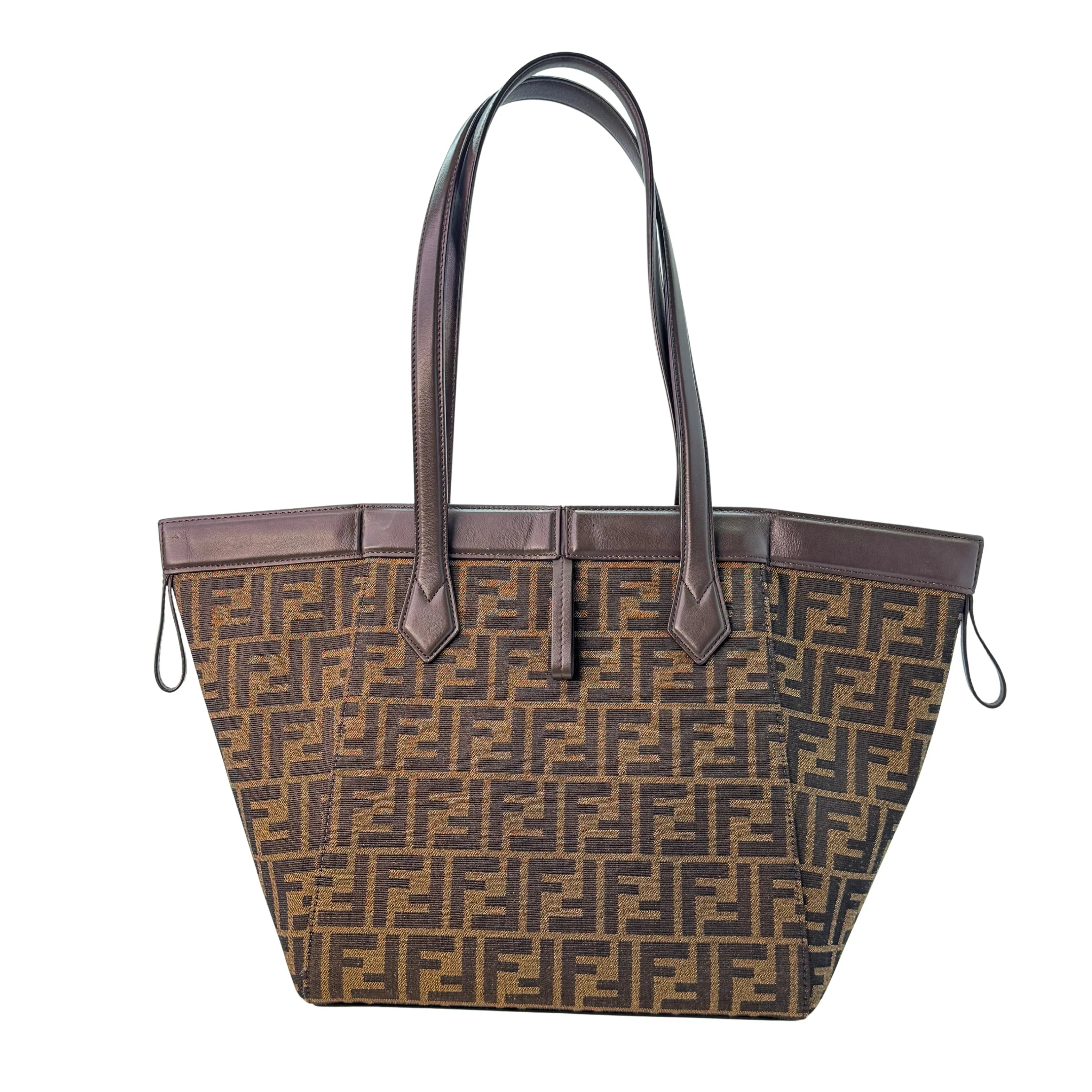 Fendi Origami Medium Fabric Tote Bag Brown - Lost Designer