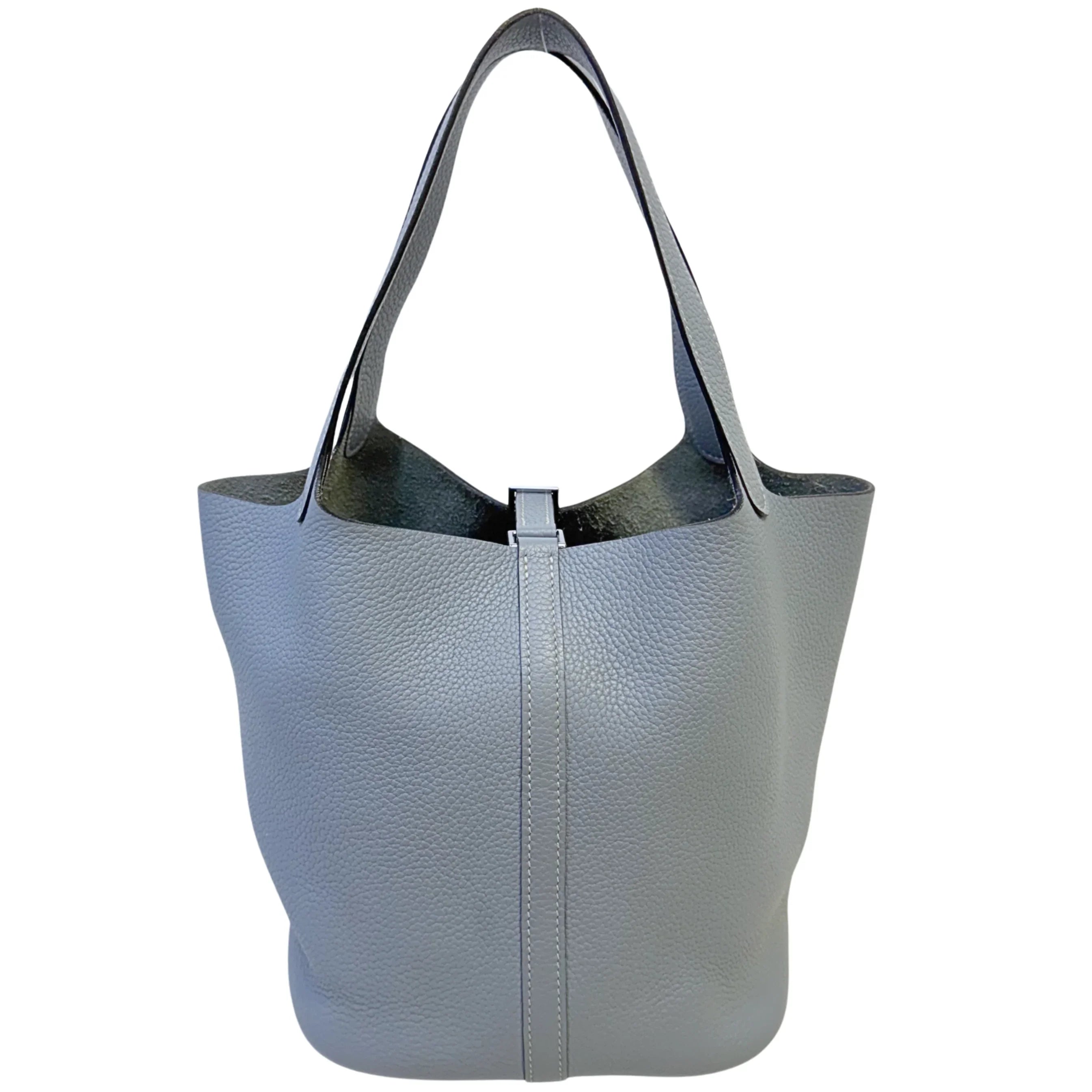 Hermès Picotin Lock 18 Handbag Leather Light Blue - Lost Designer