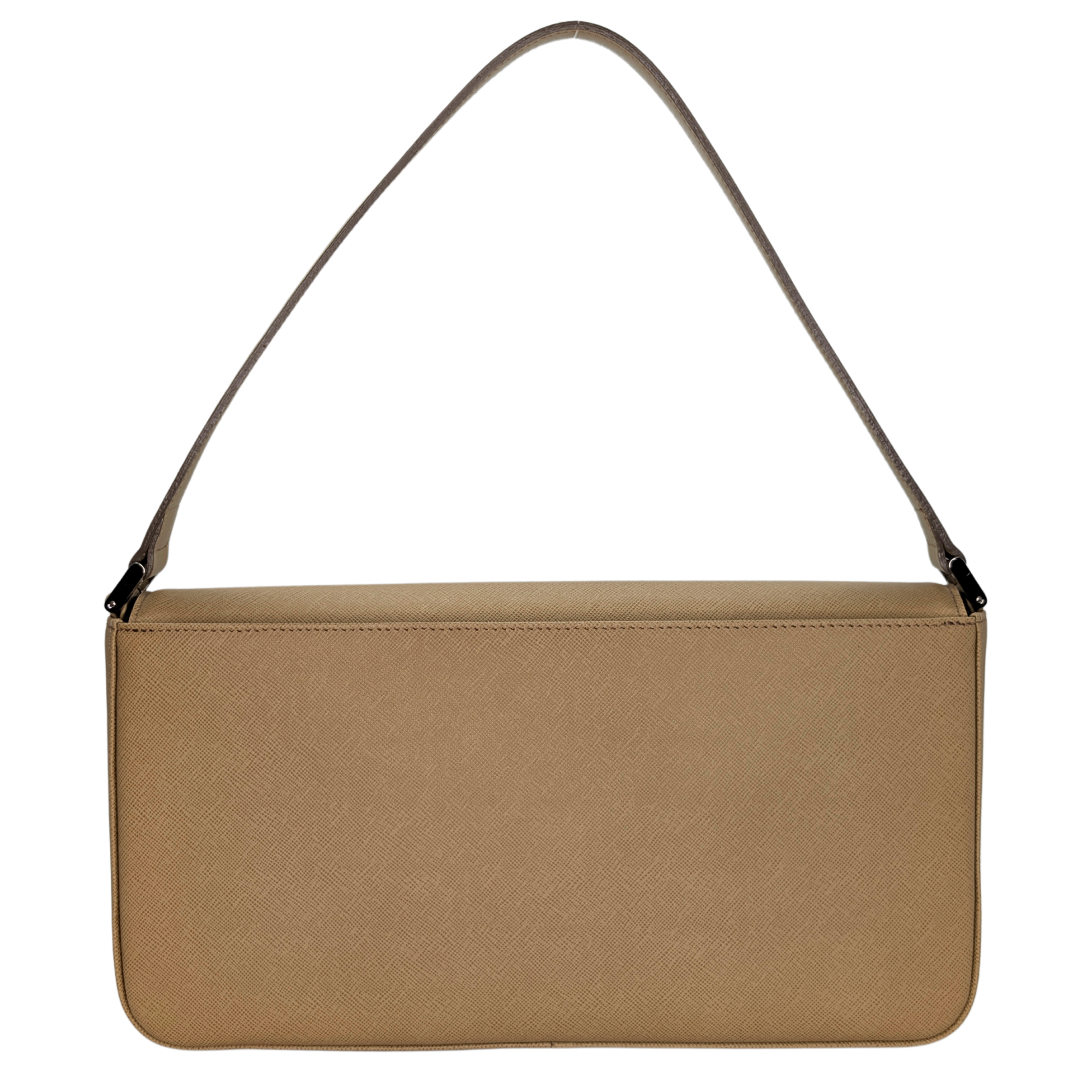 Burberry Leather Flap Shoulder Bag Beige
