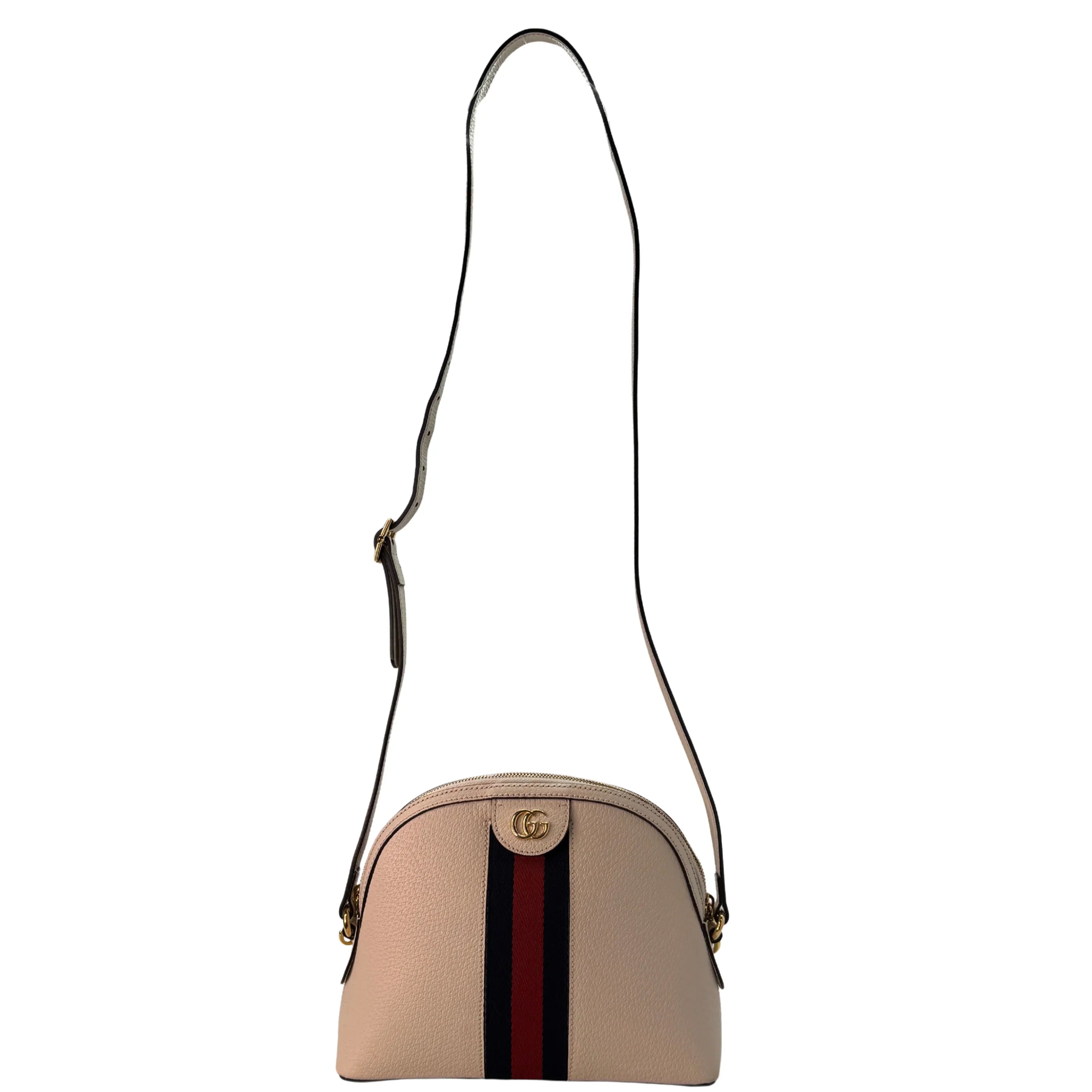 Gucci Textured Dollar Small Ophidia Dome Shoulder Bag Beige - Lost Designer