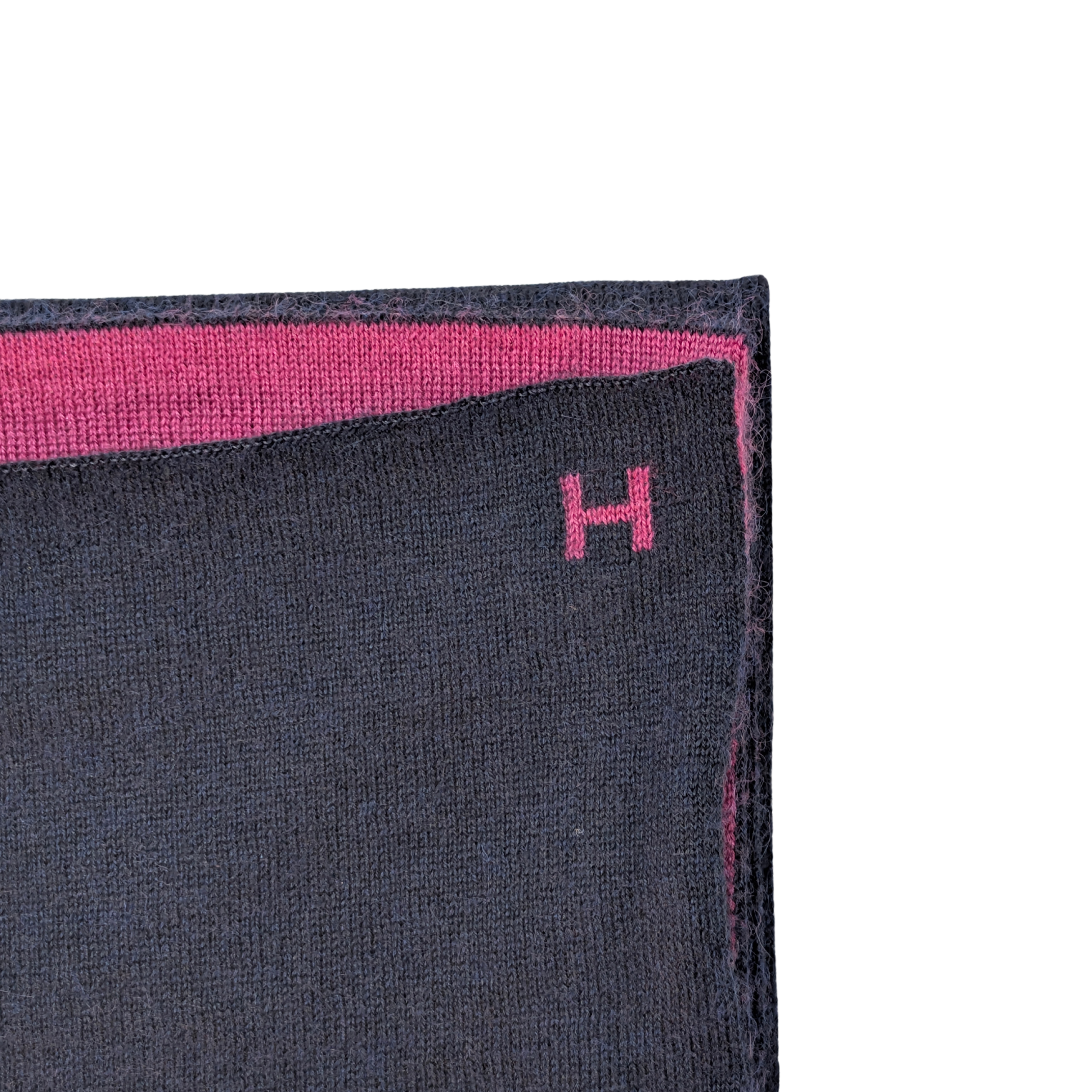 Hermès Reversible Cashmere Silk Scarf in Burgundy and Navy
